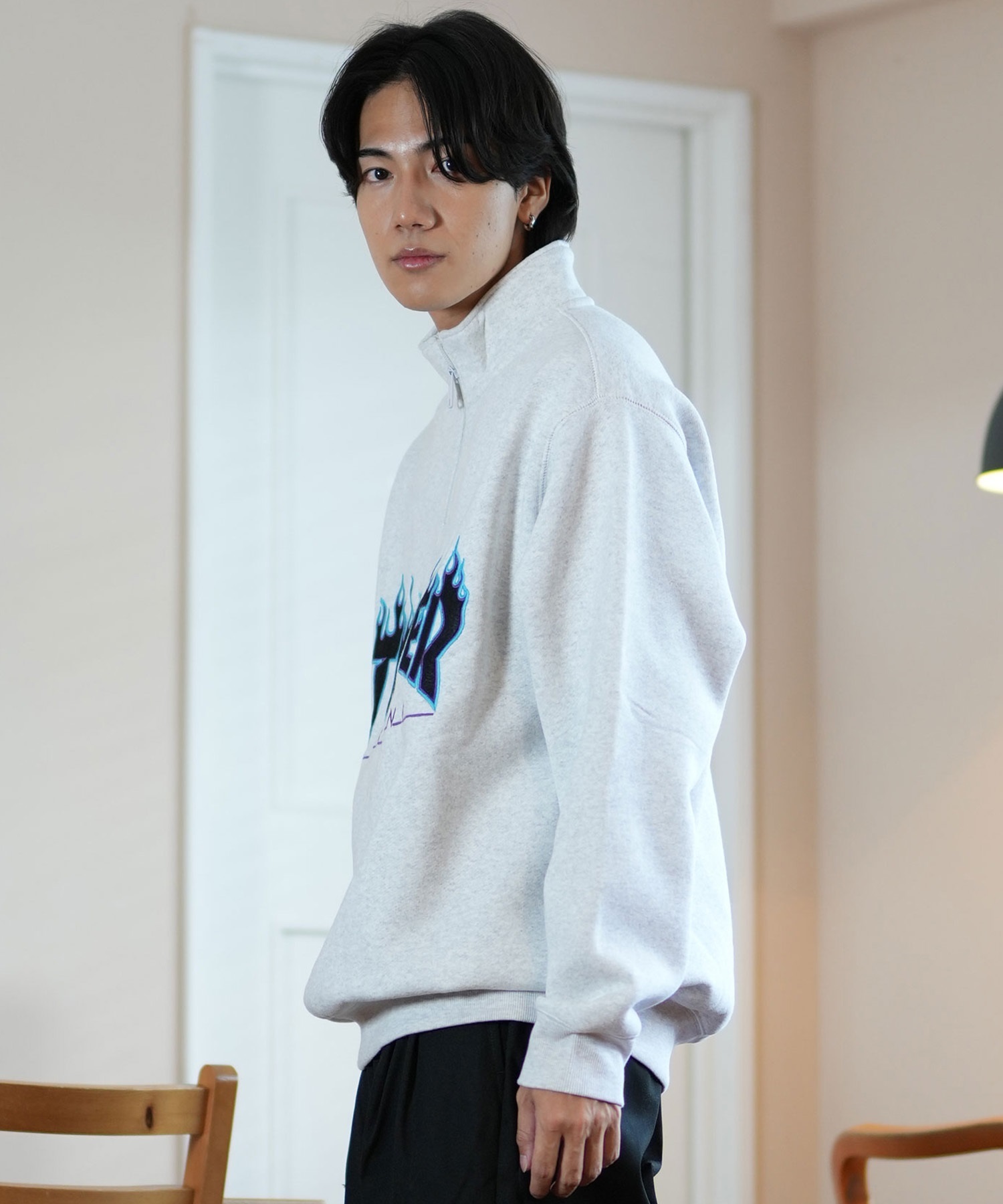 THRASHER スラッシャー ハーフジップ トレーナー メンズ