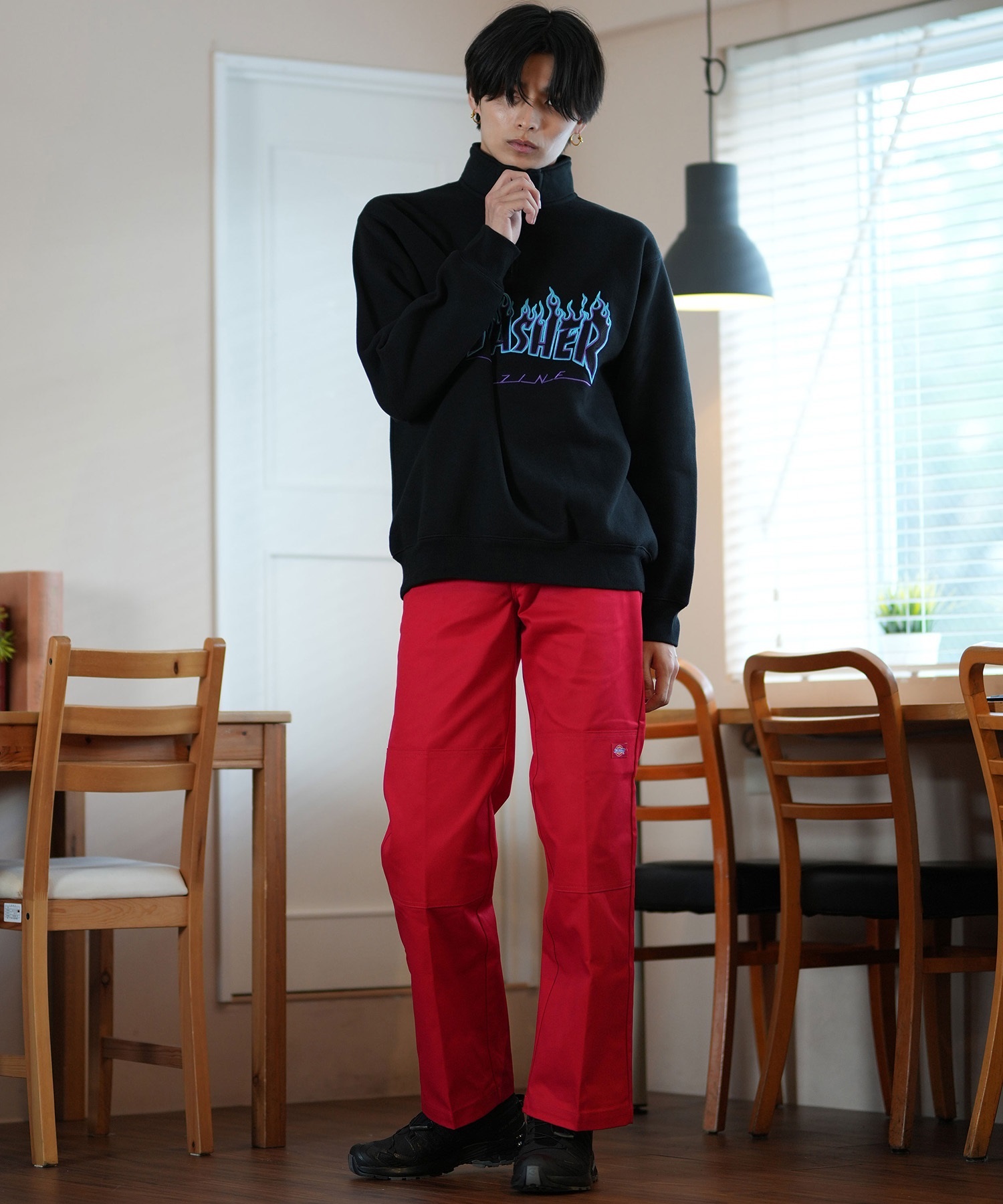 THRASHER スラッシャー ハーフジップ トレーナー メンズ