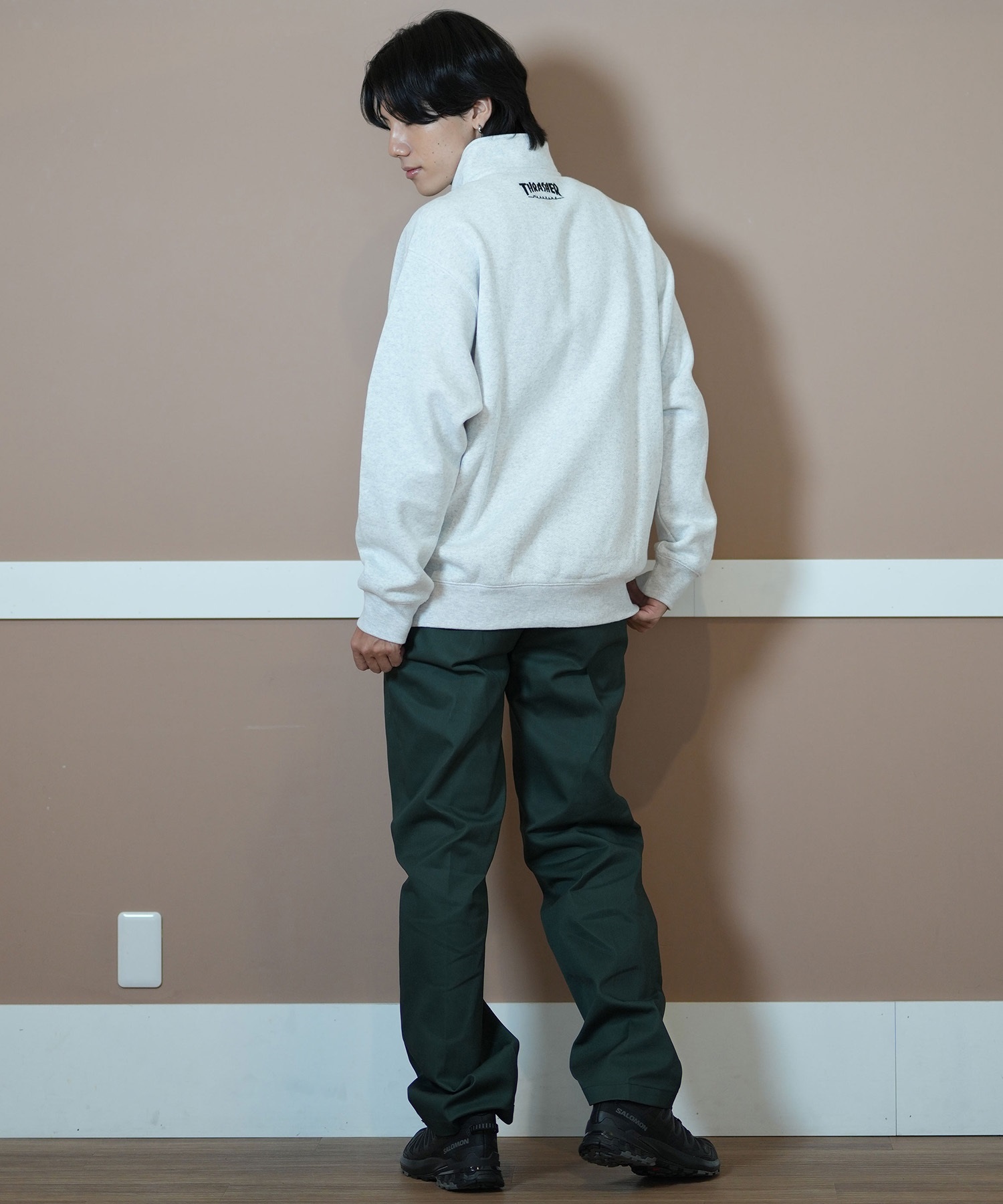 THRASHER スラッシャー ハーフジップ トレーナー メンズ
