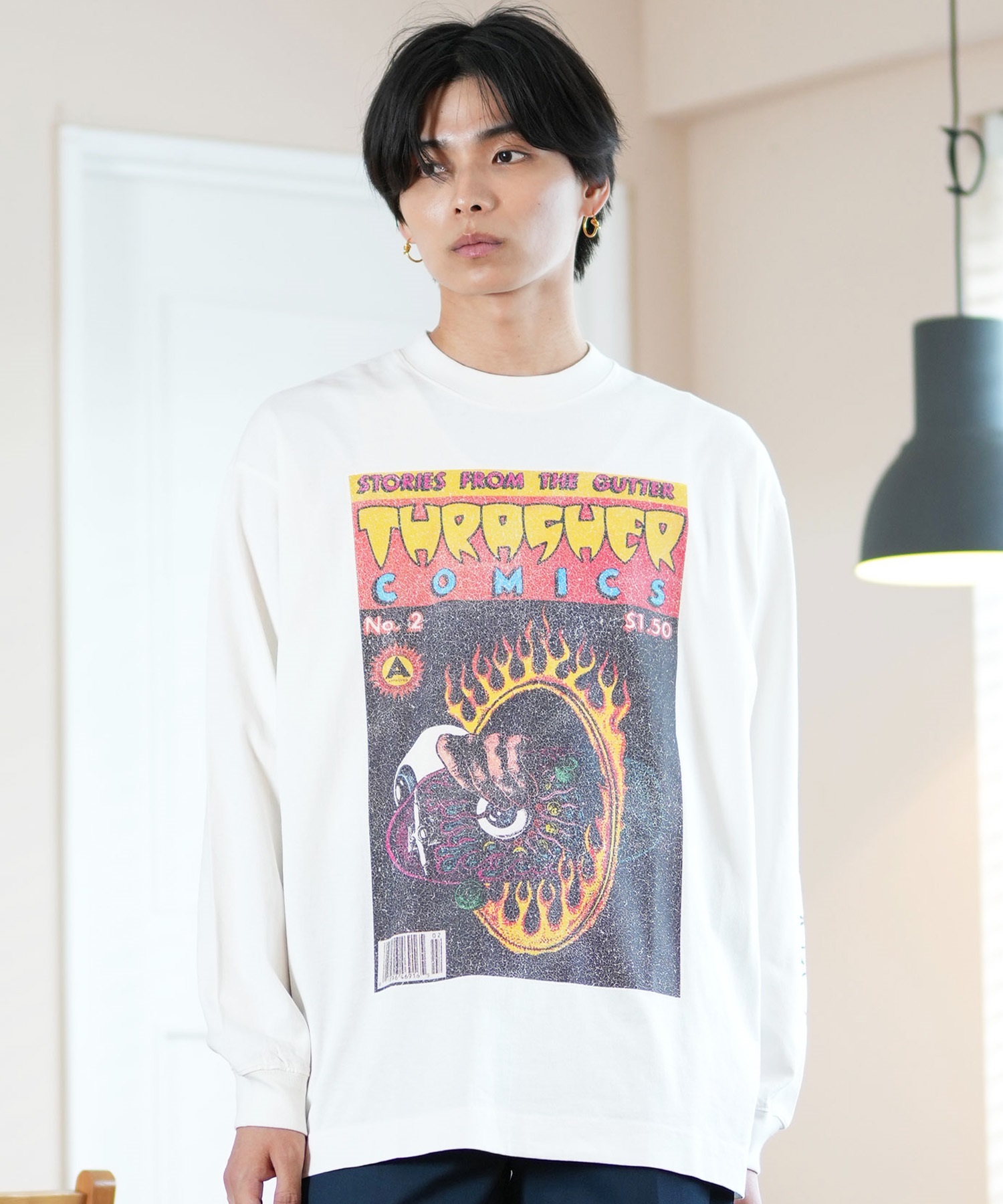 THRASHER スラッシャー 長袖 Tシャツ メンズ ロンT ピグメント