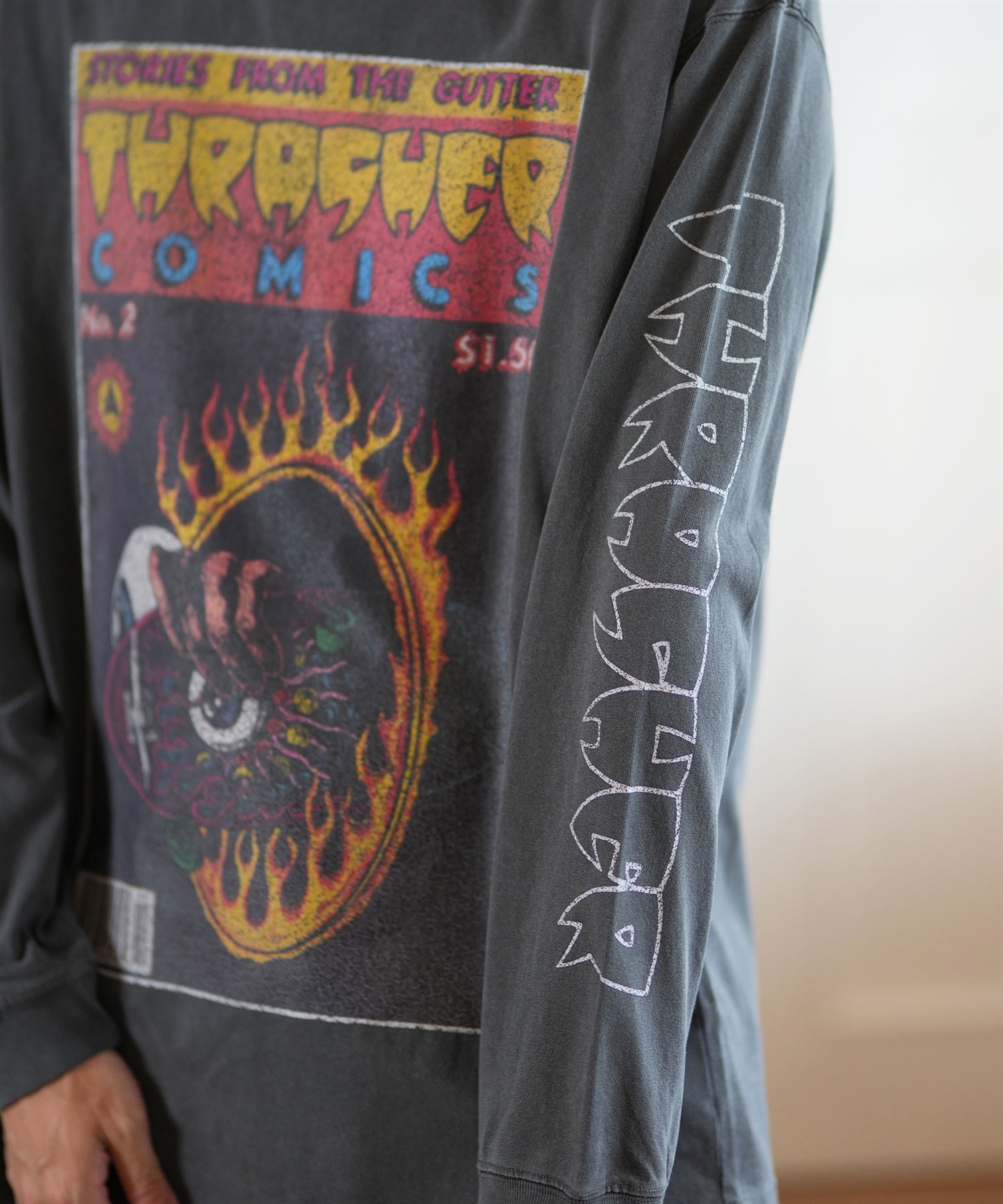 THRASHER スラッシャー 長袖 Tシャツ メンズ ロンT ピグメント