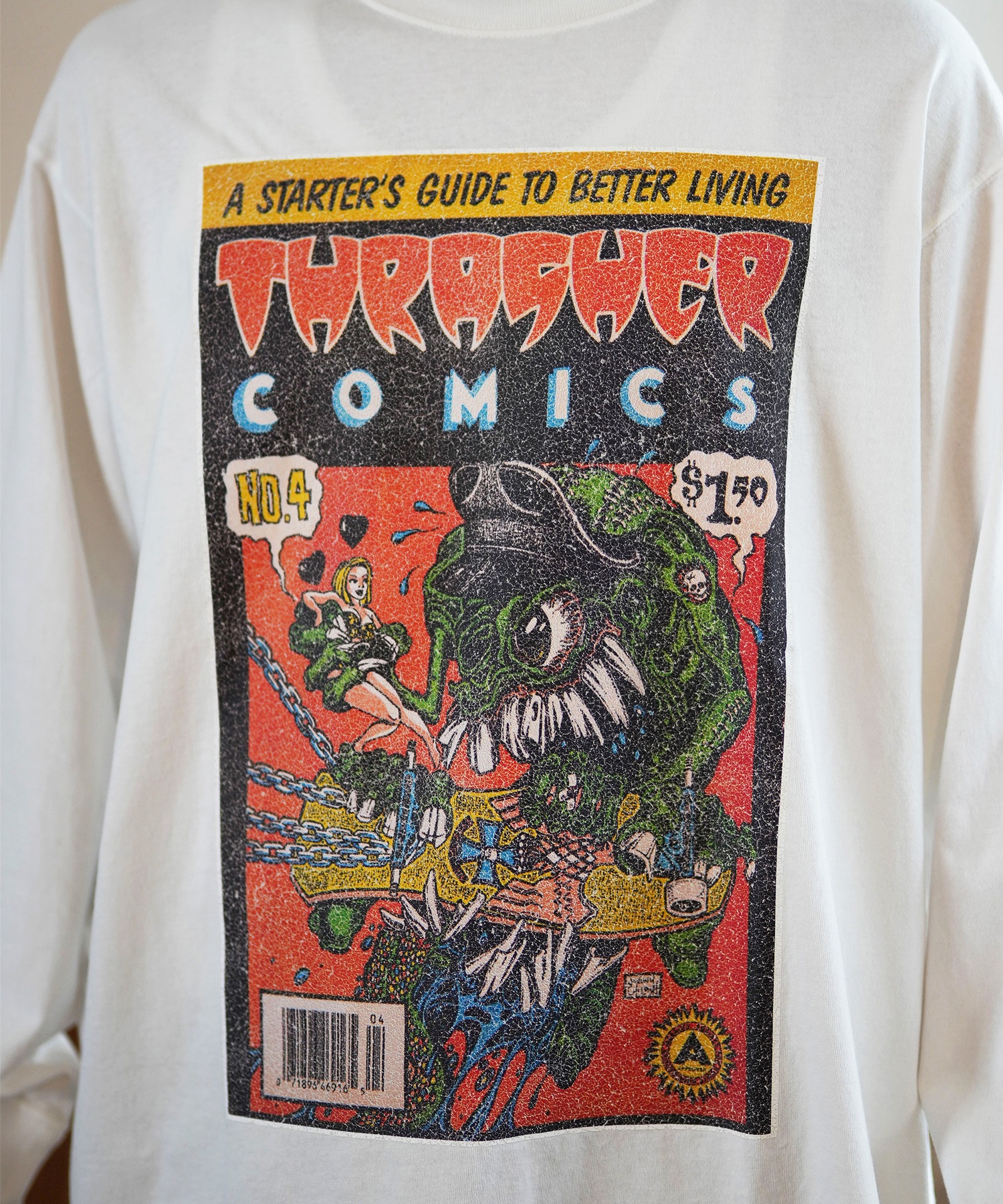 THRASHER スラッシャー 長袖 Tシャツ メンズ ロンT ピグメント加工