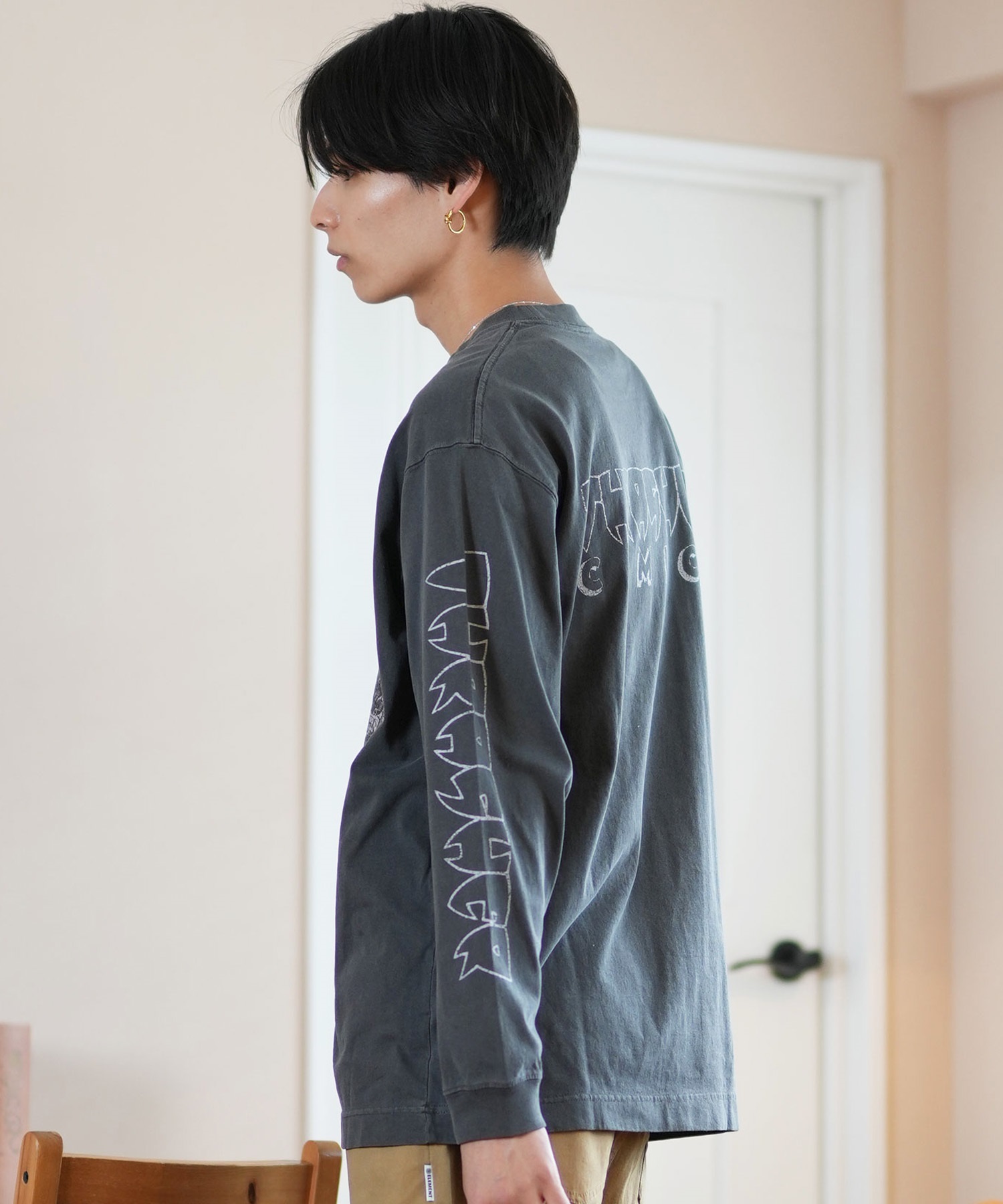THRASHER スラッシャー 長袖 Tシャツ メンズ ロンT ピグメント加工