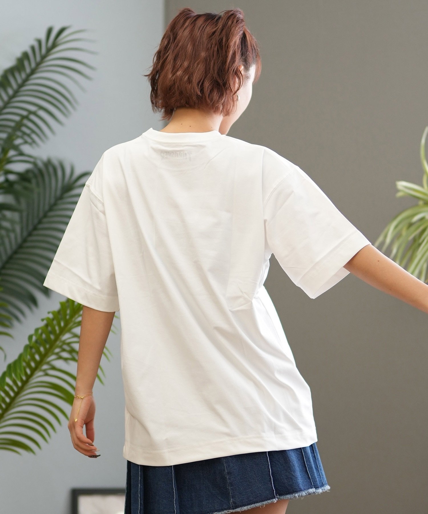 THRASHER スラッシャー ラッシュガード レディース 半袖 Tシャツ ワンポイント 水陸両用 UVカット 242TH2ST002 ムラサキスポーツ限定(BK/PL-M)