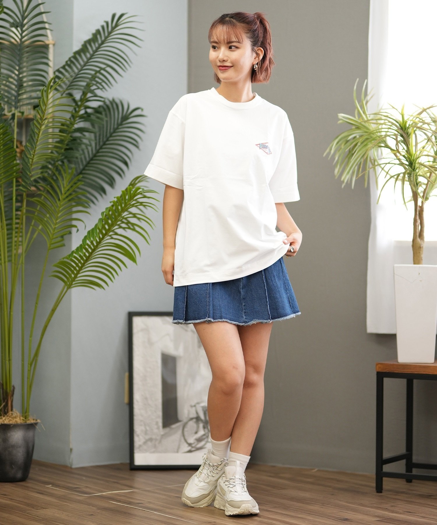 THRASHER スラッシャー ラッシュガード レディース 半袖 Tシャツ ワンポイント 水陸両用 UVカット 242TH2ST002 ムラサキスポーツ限定(BK/PL-M)