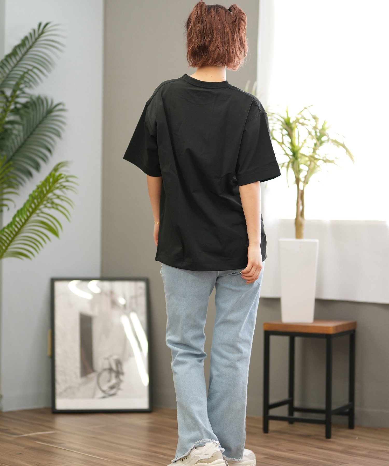 THRASHER スラッシャー ラッシュガード レディース 半袖 Tシャツ ワンポイント 水陸両用 UVカット 242TH2ST002 ムラサキスポーツ限定(BK/PL-M)