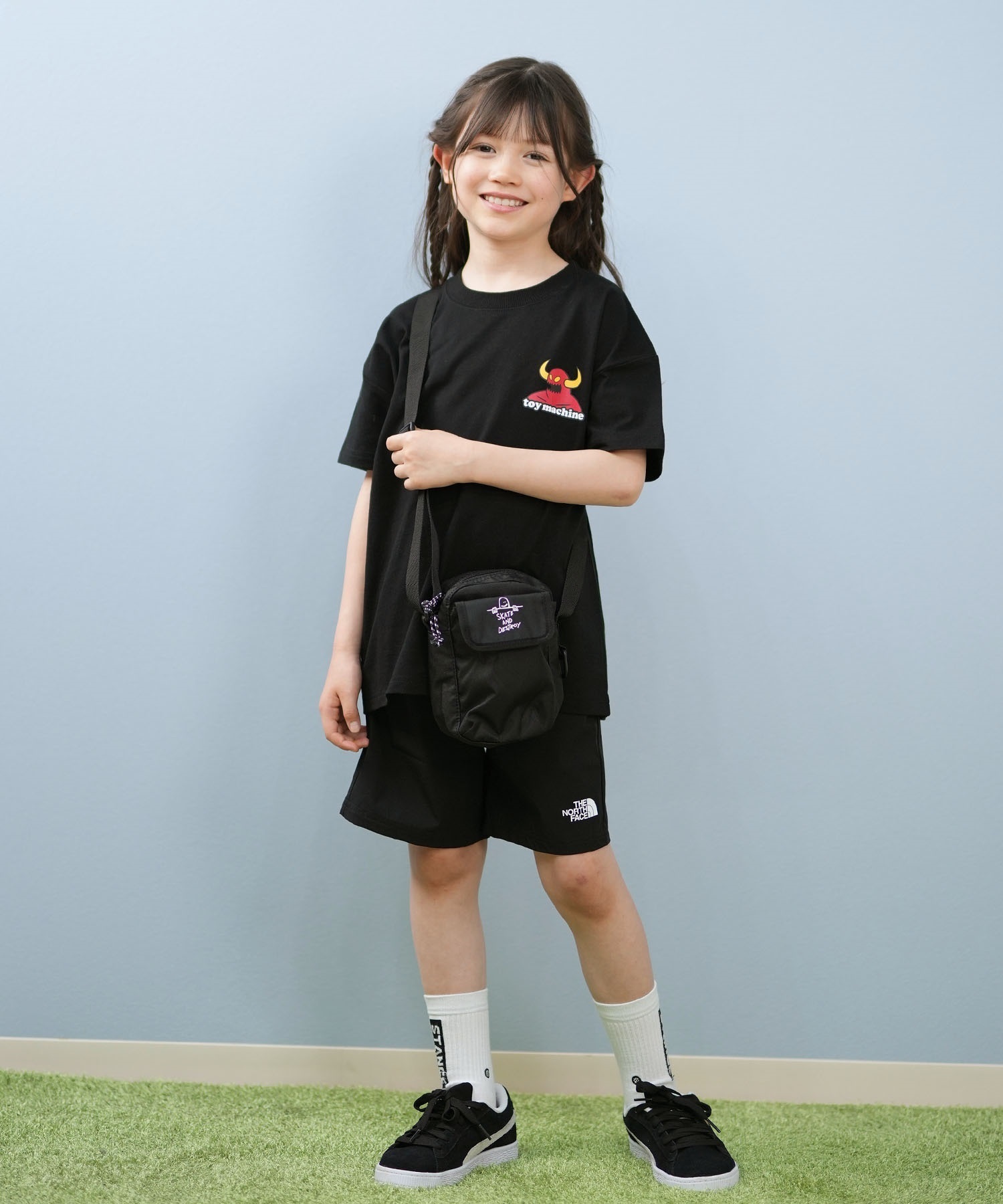 THRASHER スラッシャー バッグ キッズ ショルダーバッグ ミニショルダーポーチ 縦 THR-293(BKLE-ONE)