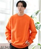 DEAR LAUREL ディアローレル トレーナー クルーネック メンズ スウェット 裏起毛 D24F1102(BLK-M)