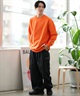 DEAR LAUREL ディアローレル トレーナー クルーネック メンズ スウェット 裏起毛 D24F1102(BLK-M)