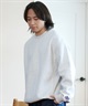 DEAR LAUREL ディアローレル トレーナー クルーネック メンズ スウェット ワンポイント ブラックレター 裏起毛 D24F1101(ASH-M)