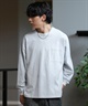 DEAR LAUREL ディアローレル 長袖 Tシャツ ロンT 無地 ポケット ポケT ワンポイントロゴ シンプル D24F2201(WHT-M)