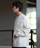 DEAR LAUREL ディアローレル 長袖 Tシャツ ロンT 無地 ポケット ポケT ワンポイントロゴ シンプル D24F2201(WHT-M)