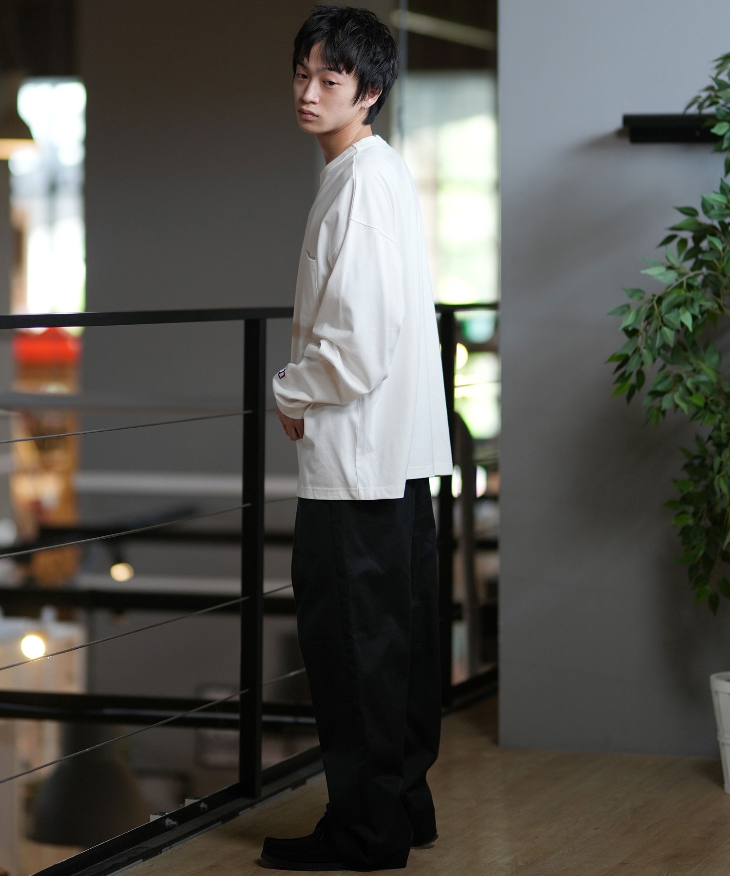 DEAR LAUREL ディアローレル 長袖 Tシャツ ロンT 無地 ポケット DEAR LAUREL ディアローレル 長袖 Tシャツ ロンT 無地 ポケット