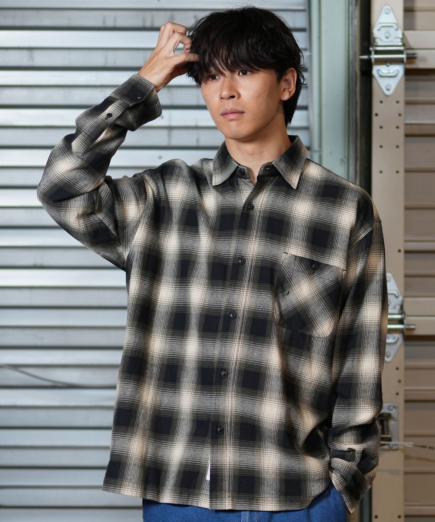 DEAR LAUREL ディアローレル 長袖シャツ メンズ チェック ネルシャツ