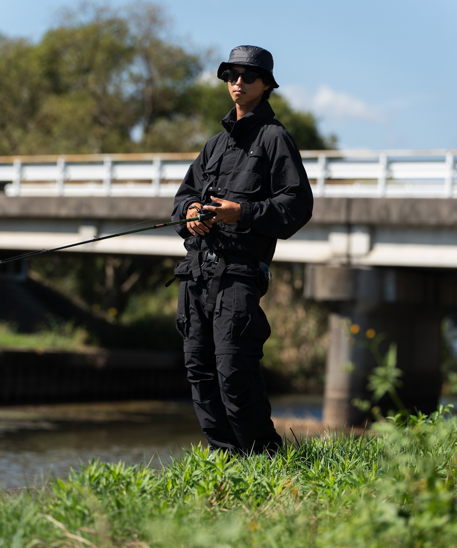 DEAR LAUREL ディアローレル ロングパンツ メンズ フィッシング コンバーチブルパンツ Fishing convertible pants D24F3107(BLK-M)