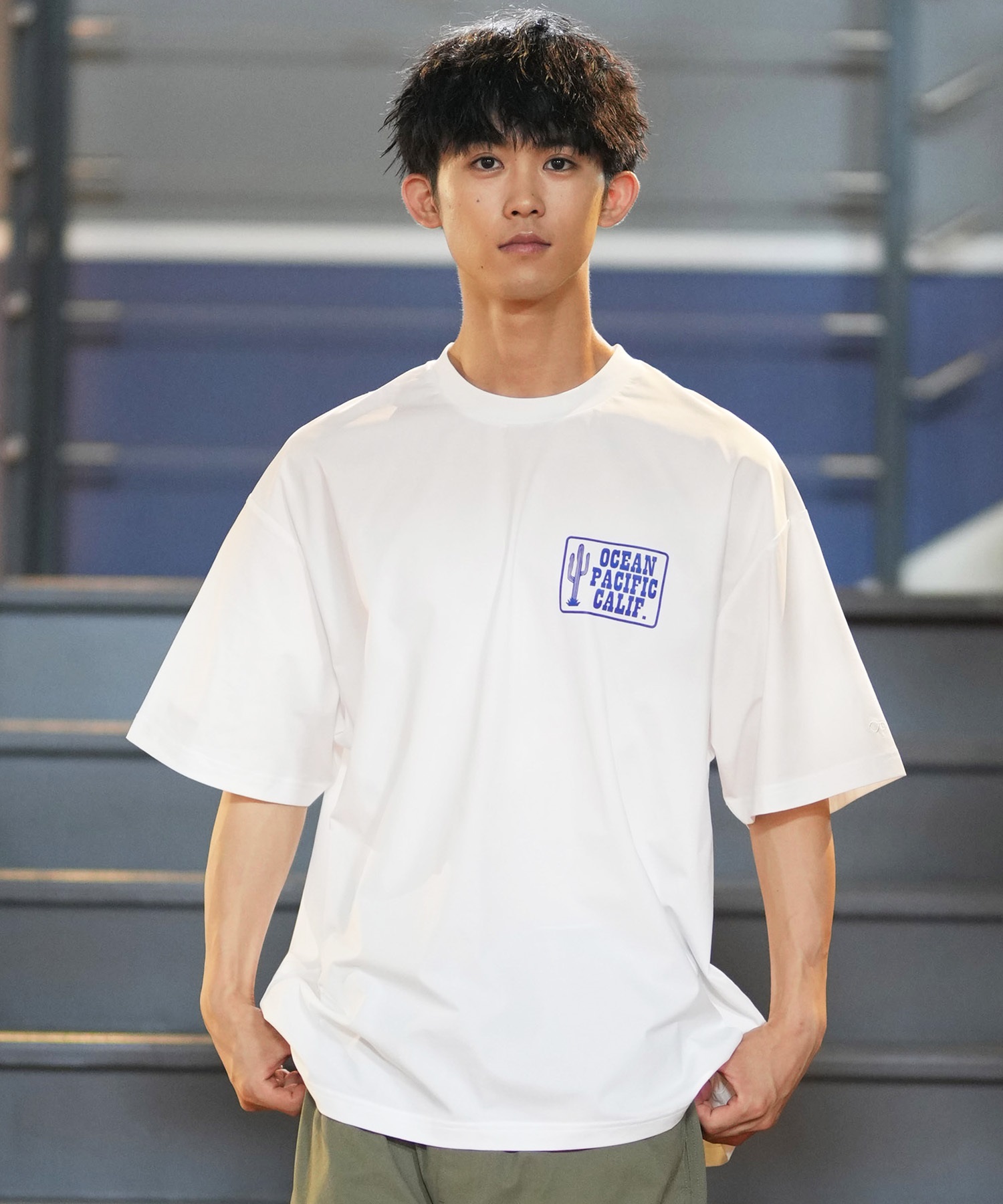 DEAR LAUREL ディアローレル × OP オーピー コラボ ラッシュガード 半袖 メンズ Tシャツ バックプリント 水陸両用 514530D ムラサキスポーツ限定(WHT-M)