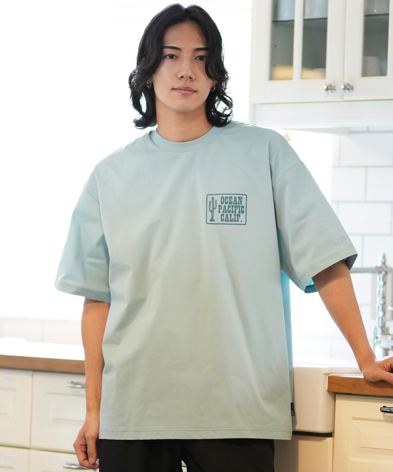 DEAR LAUREL ディアローレル × OP オーピー コラボ ラッシュガード 半袖 メンズ Tシャツ バックプリント 水陸両用 514530D ムラサキスポーツ限定(WHT-M)