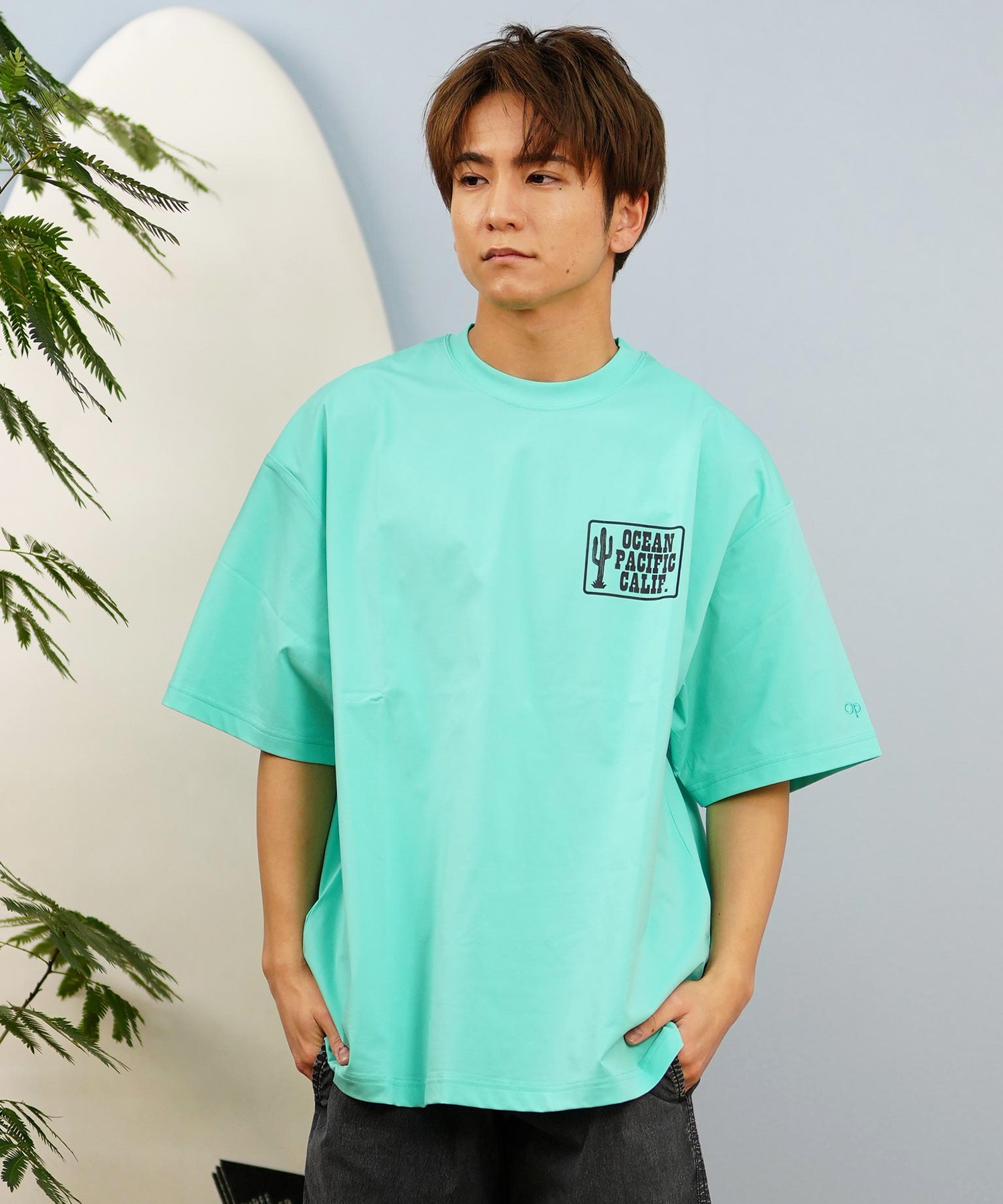 DEAR LAUREL ディアローレル × OP オーピー コラボ ラッシュガード 半袖 メンズ Tシャツ バックプリント 水陸両用 514530D ムラサキスポーツ限定(WHT-M)