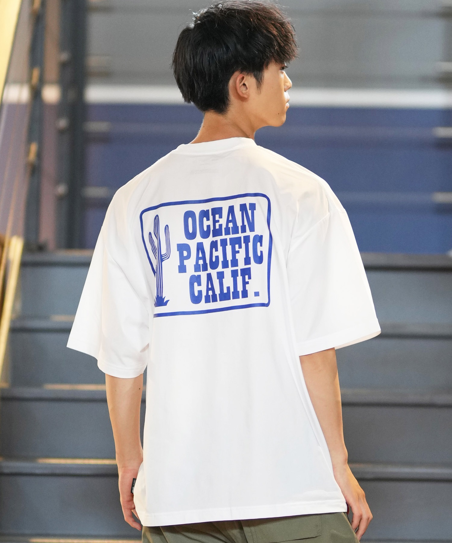DEAR LAUREL ディアローレル × OP オーピー コラボ ラッシュガード 半袖 メンズ Tシャツ バックプリント 水陸両用 514530D ムラサキスポーツ限定(WHT-M)