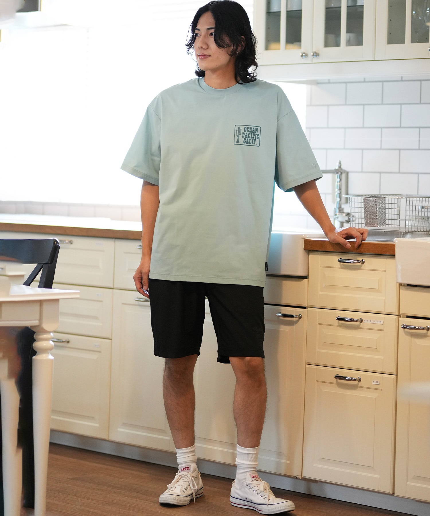DEAR LAUREL ディアローレル × OP オーピー コラボ ラッシュガード 半袖 メンズ Tシャツ バックプリント 水陸両用 514530D ムラサキスポーツ限定(WHT-M)