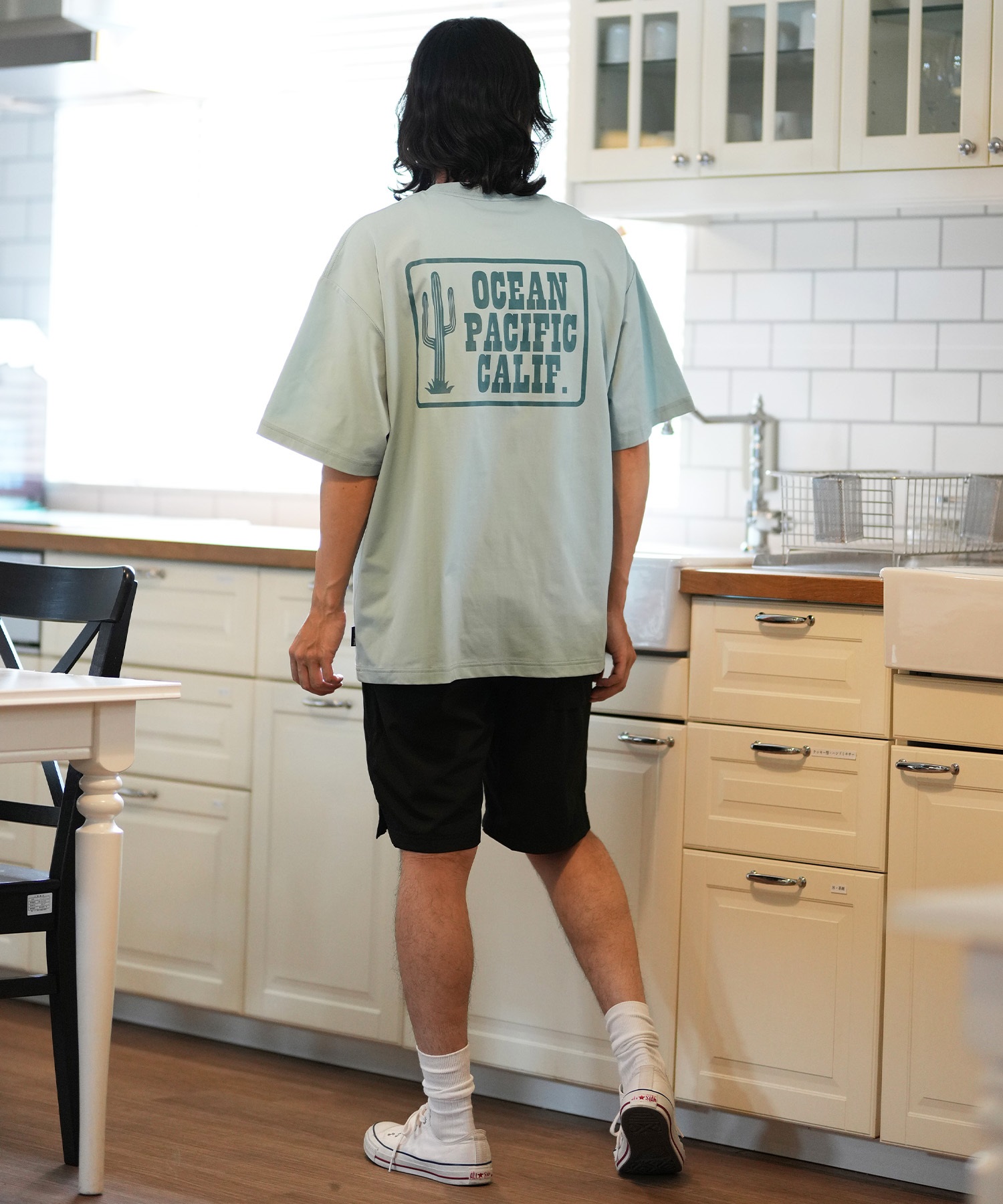 DEAR LAUREL ディアローレル × OP オーピー コラボ ラッシュガード 半袖 メンズ Tシャツ バックプリント 水陸両用 514530D ムラサキスポーツ限定(WHT-M)