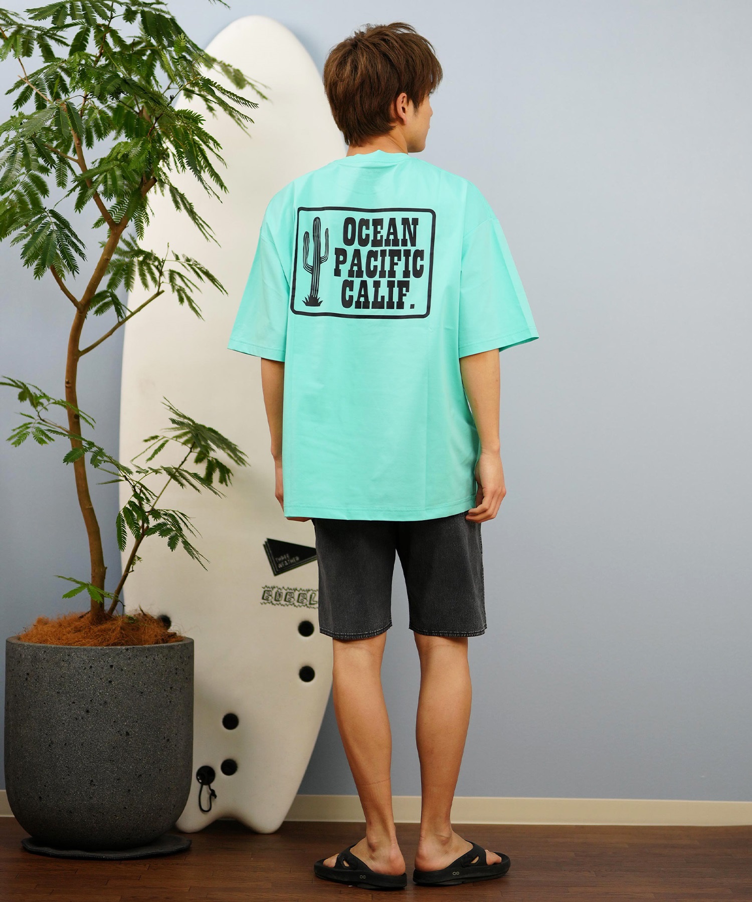 DEAR LAUREL ディアローレル × OP オーピー コラボ ラッシュガード 半袖 メンズ Tシャツ バックプリント 水陸両用 514530D ムラサキスポーツ限定(WHT-M)