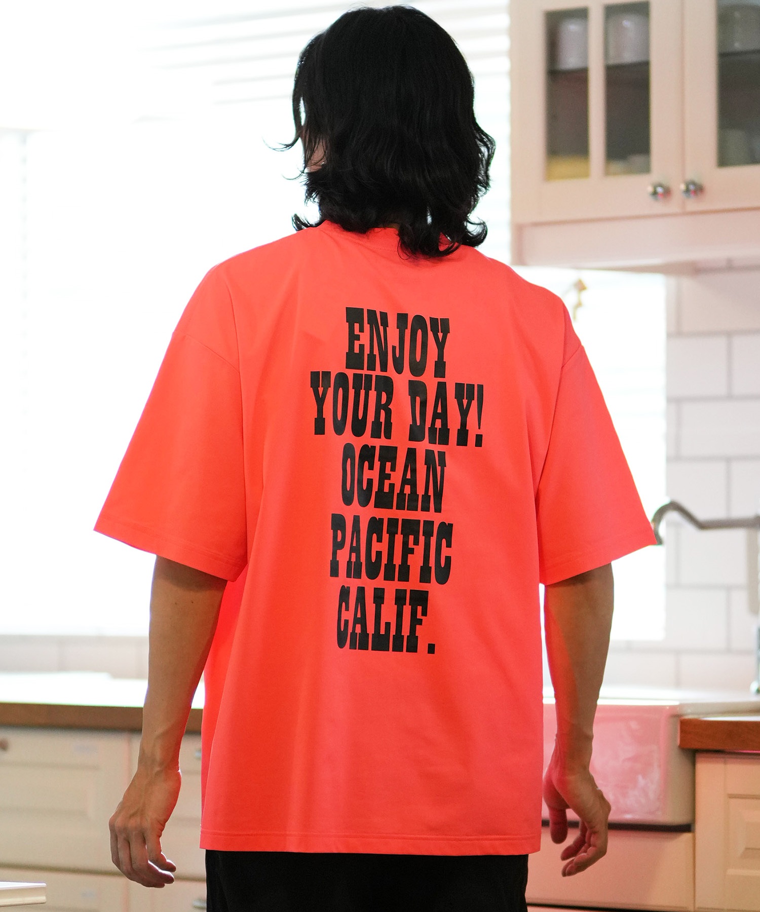 DEAR LAUREL ディアローレル × OP オーピー コラボ ラッシュガード 半袖 メンズ Tシャツ バックプリント 水陸両用 514531D ムラサキスポーツ限定(WHT-M)