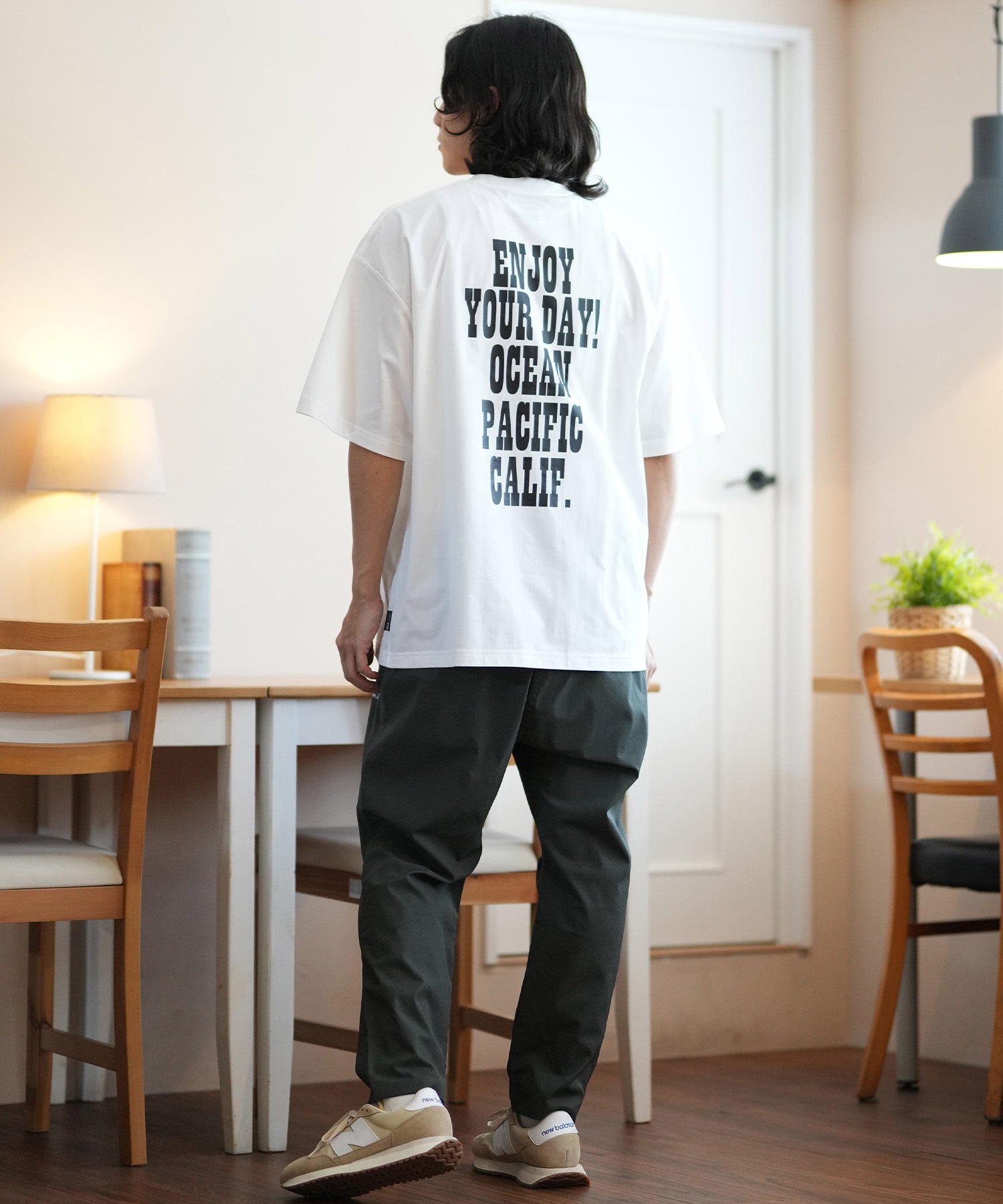 DEAR LAUREL ディアローレル × OP オーピー コラボ ラッシュガード 半袖 メンズ Tシャツ バックプリント 水陸両用 514531D ムラサキスポーツ限定(WHT-M)