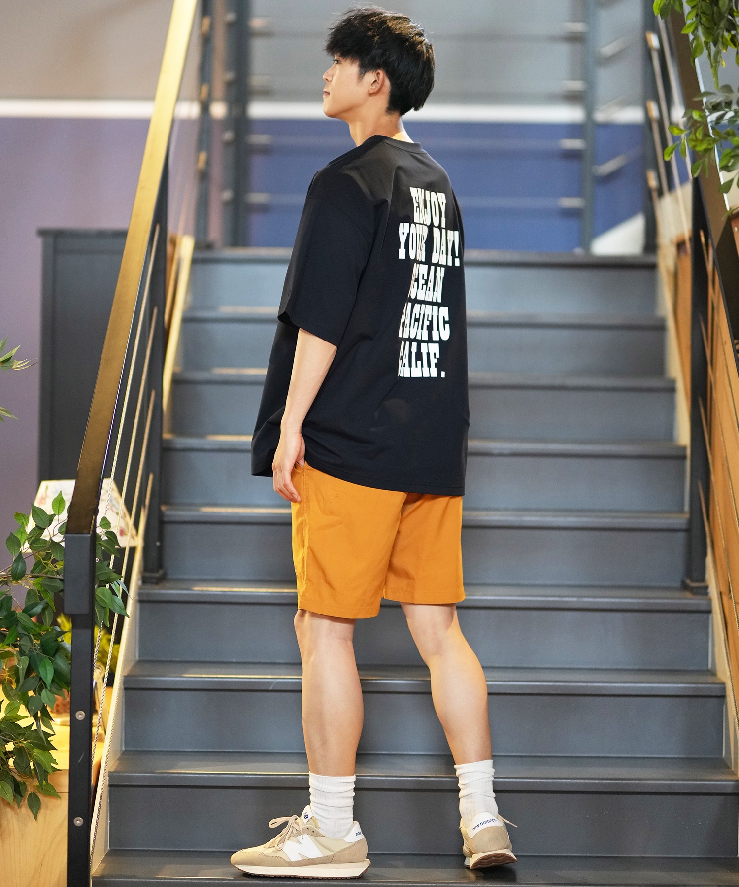 DEAR LAUREL ディアローレル × OP オーピー コラボ ラッシュガード 半袖 メンズ Tシャツ バックプリント 水陸両用 514531D ムラサキスポーツ限定(WHT-M)
