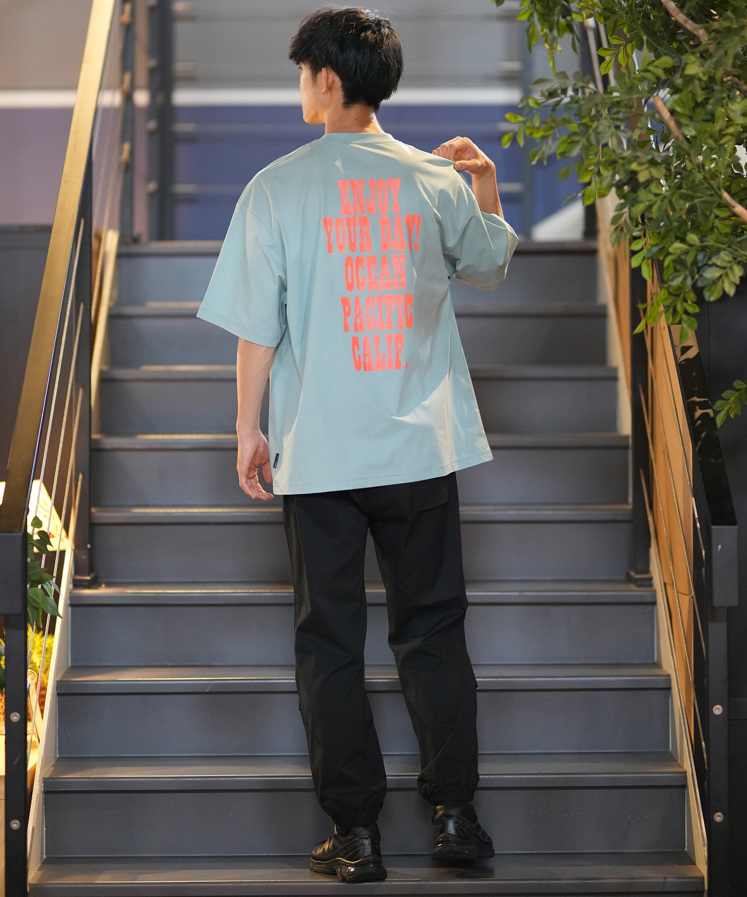DEAR LAUREL ディアローレル × OP オーピー コラボ ラッシュガード 半袖 メンズ Tシャツ バックプリント 水陸両用 514531D ムラサキスポーツ限定(WHT-M)