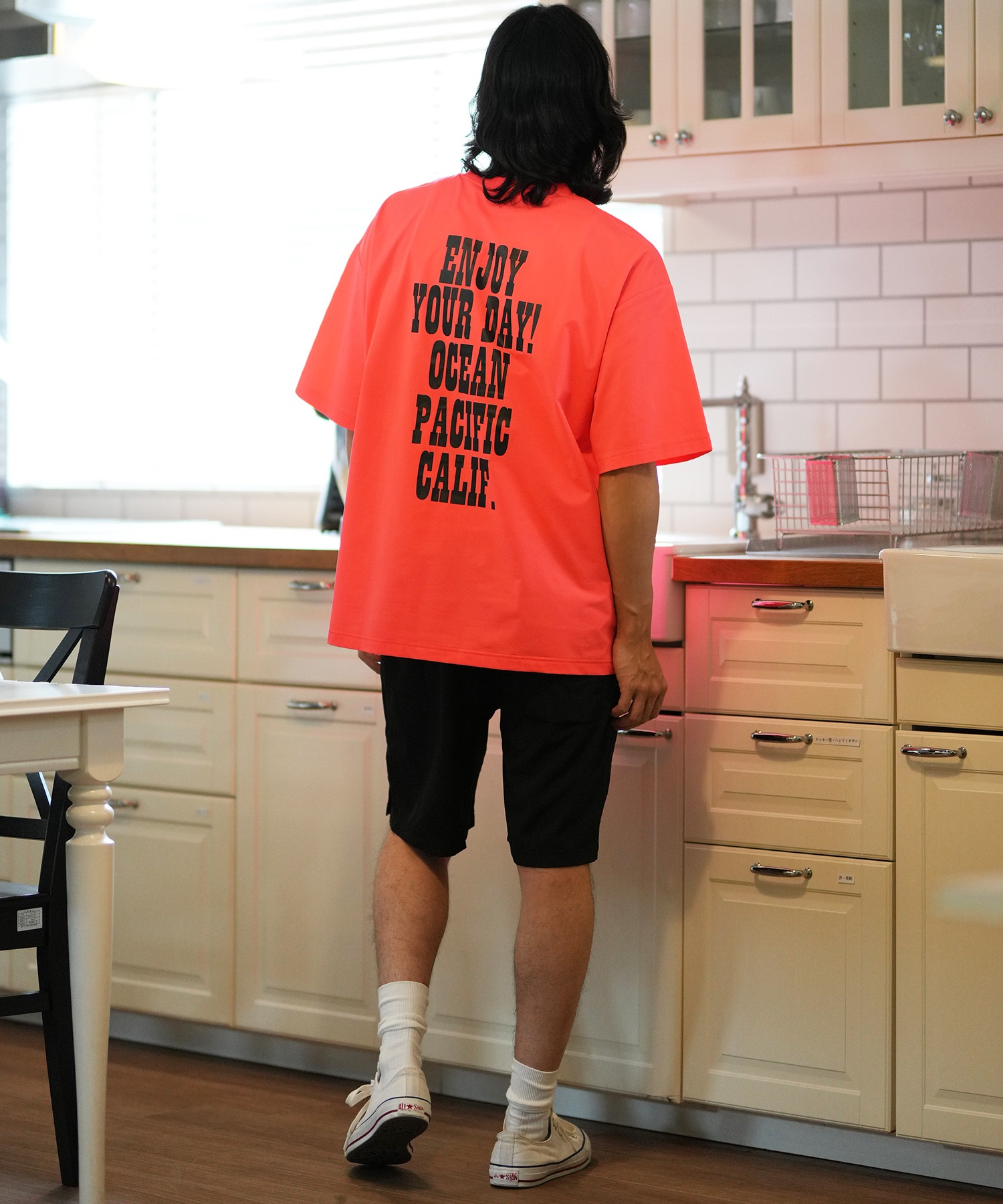 DEAR LAUREL ディアローレル × OP オーピー コラボ ラッシュガード 半袖 メンズ Tシャツ バックプリント 水陸両用 514531D ムラサキスポーツ限定(WHT-M)