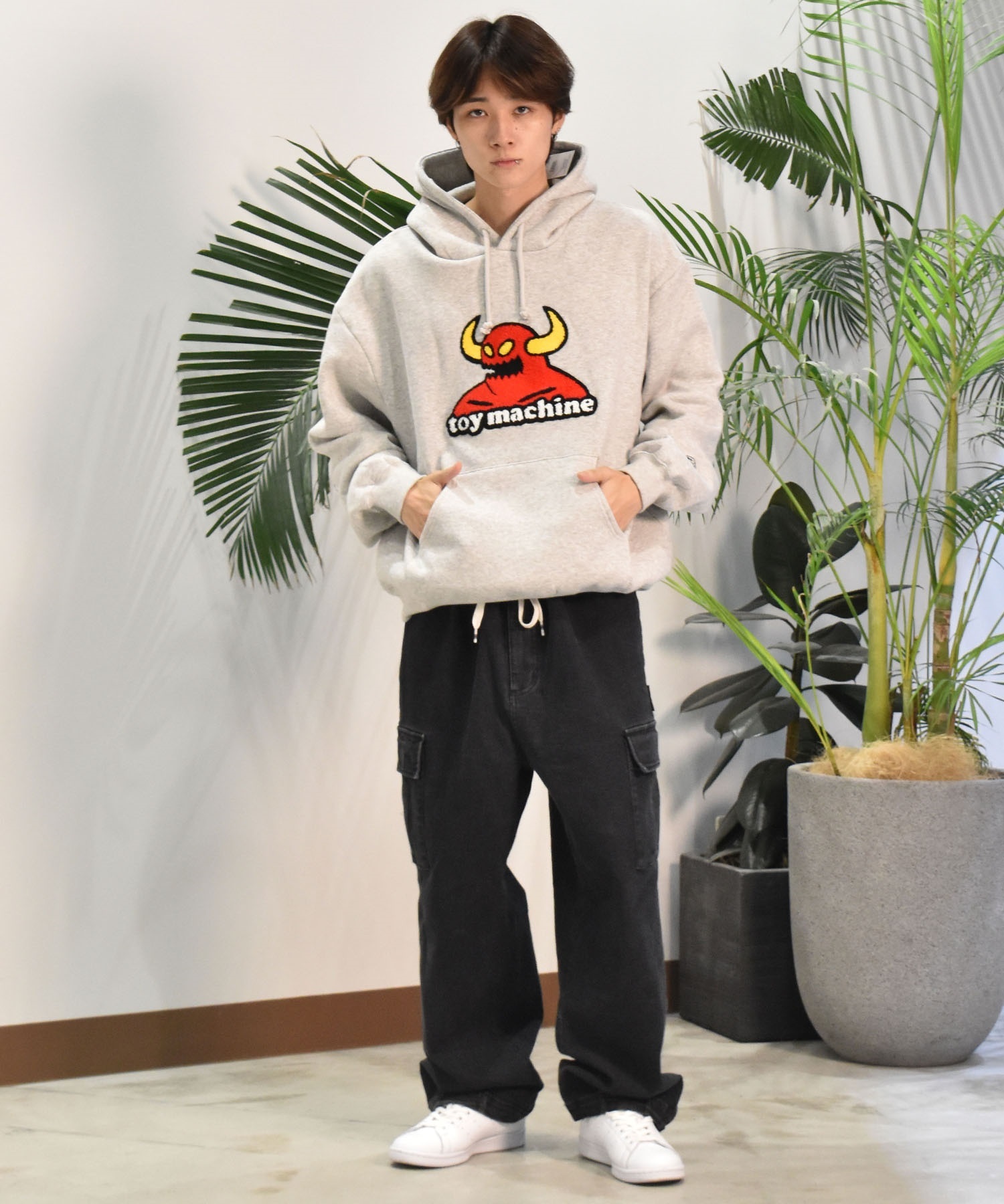 TOY MACHINE トイマシーン メンズ パーカー TOYMONSTER CHENILLE EMB ムラサキスポーツ限定 MTMFESW8(ASH-M)