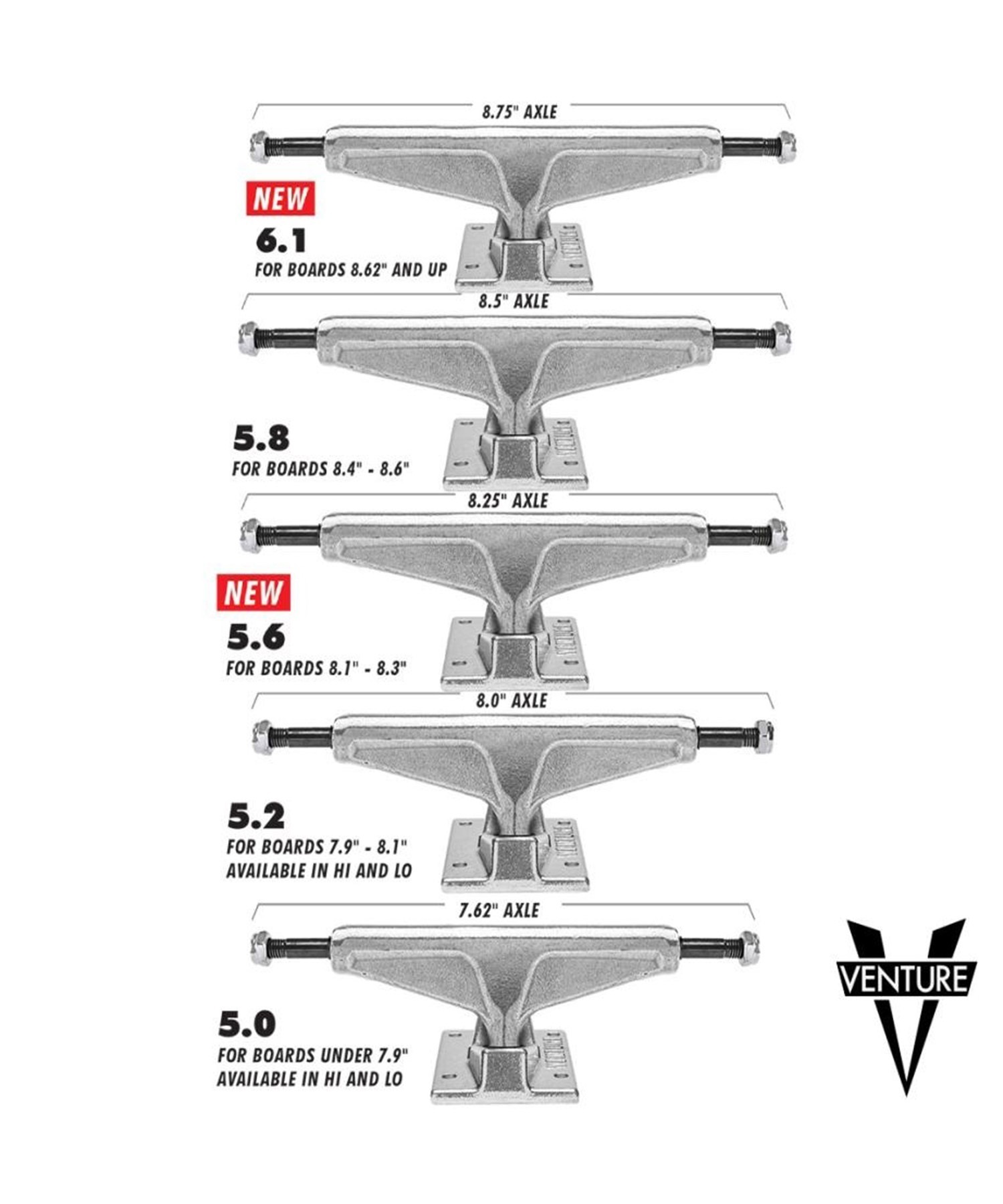 VENTURE TRUCKS ベンチャー トラックスケートボード トラック HI LO