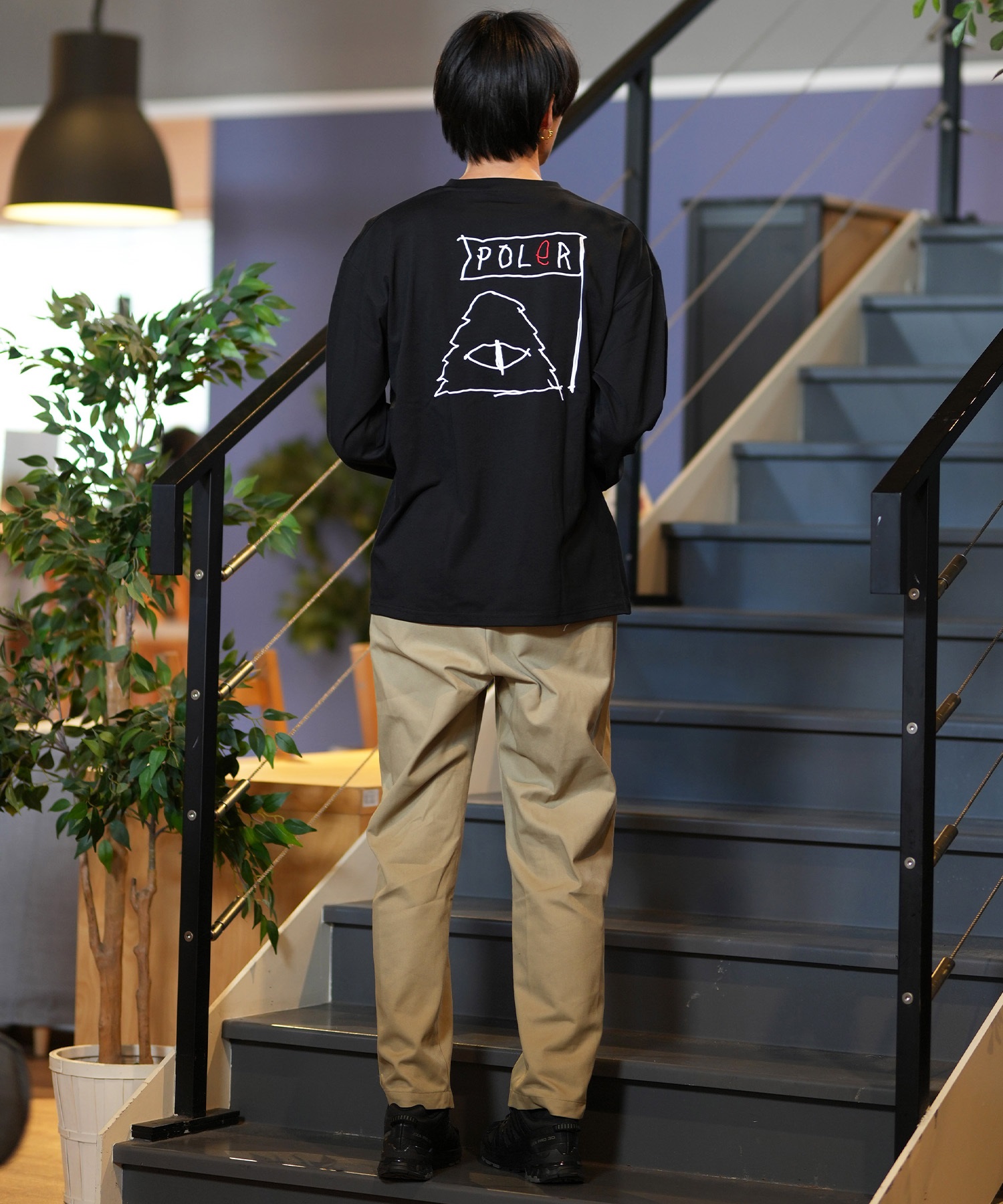 POLER ポーラー 長袖 Tシャツ メンズ ロンT 刺繍ロゴ ビッグ POLER ポーラー 長袖 Tシャツ メンズ ロンT 刺繍ロゴ ビッグ