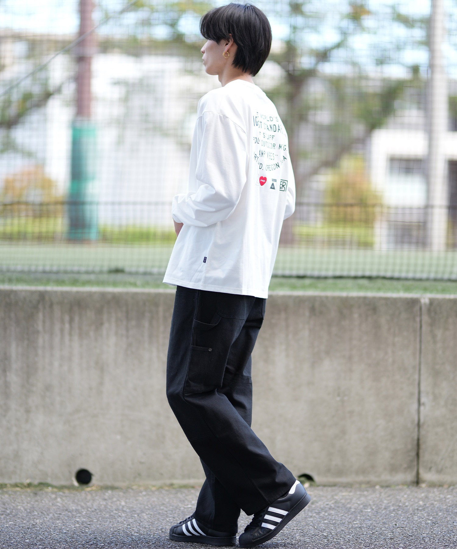 POLER ポーラー 長袖 Tシャツ メンズ ロンT 刺繍ロゴ ビッグ