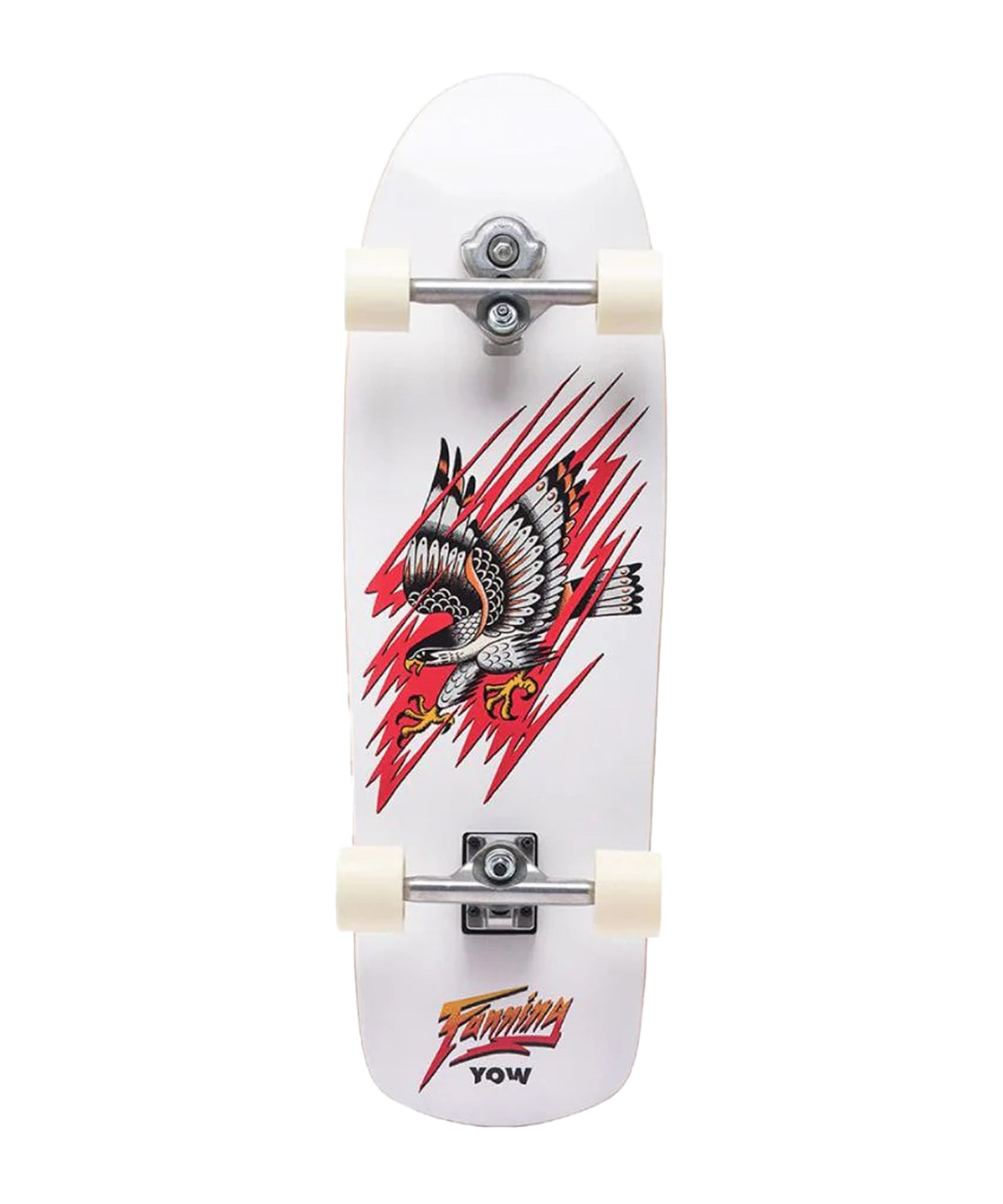 YOW ヤウ サーフ スケートボード コンプリート 33.5inch FANNING FALCON PERFORMER(ホワイト-33.5inch)