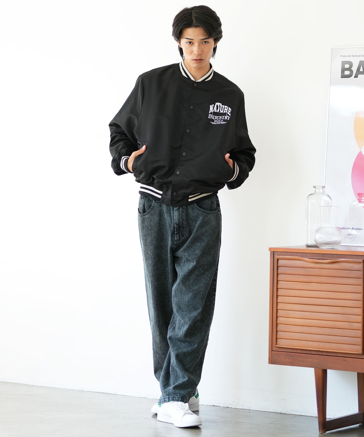 RVCA ルーカ アウター スタジャン メンズ バックロゴ 裏起毛 RVCA ルーカ アウター スタジャン メンズ バックロゴ 裏起毛