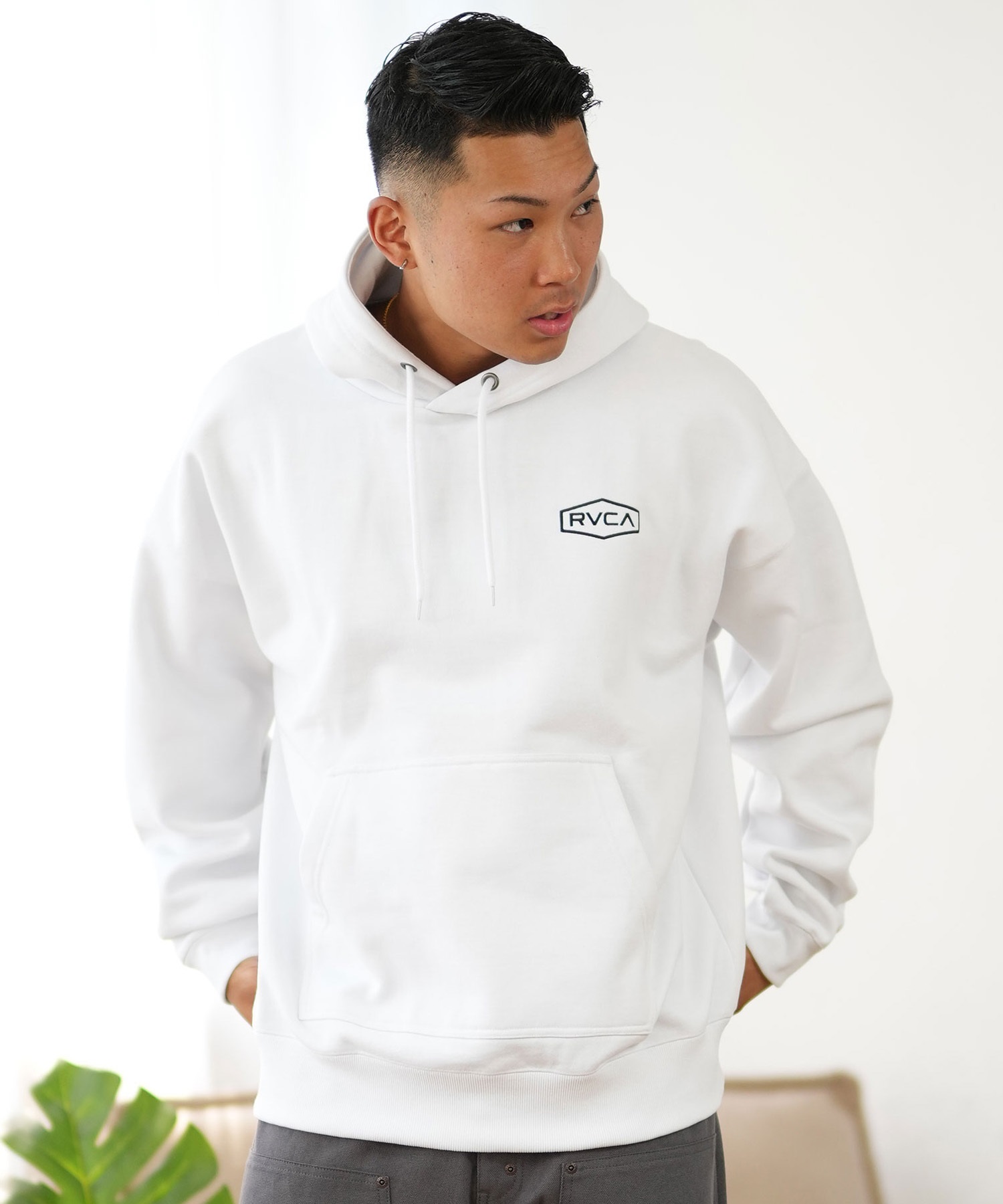 RVCA ルーカ パーカー プルオーバー メンズ バックプリント ペイズリー柄 裏起毛 BE042-P06 ムラサキスポーツ限定(KHA-S)