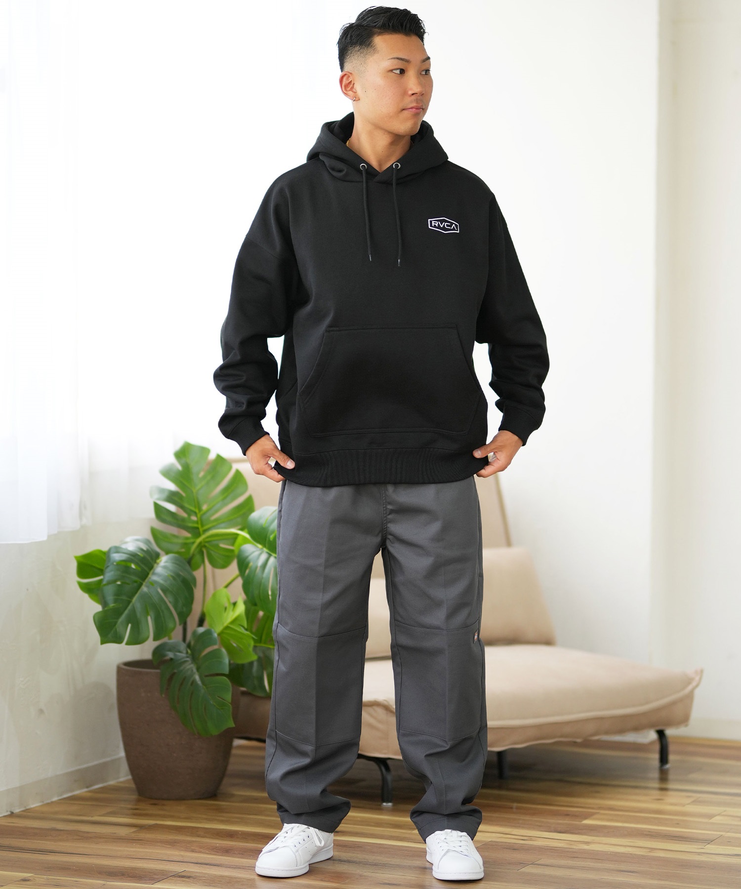 RVCA ルーカ パーカー プルオーバー メンズ バックプリント ペイズリー柄 裏起毛 BE042-P06 ムラサキスポーツ限定(KHA-S)