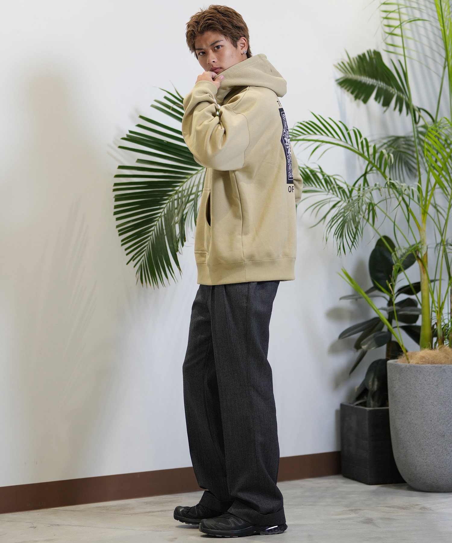 RVCA ルーカ パーカー プルオーバー メンズ バックプリント ペイズリー柄 裏起毛 BE042-P06 ムラサキスポーツ限定(KHA-S)