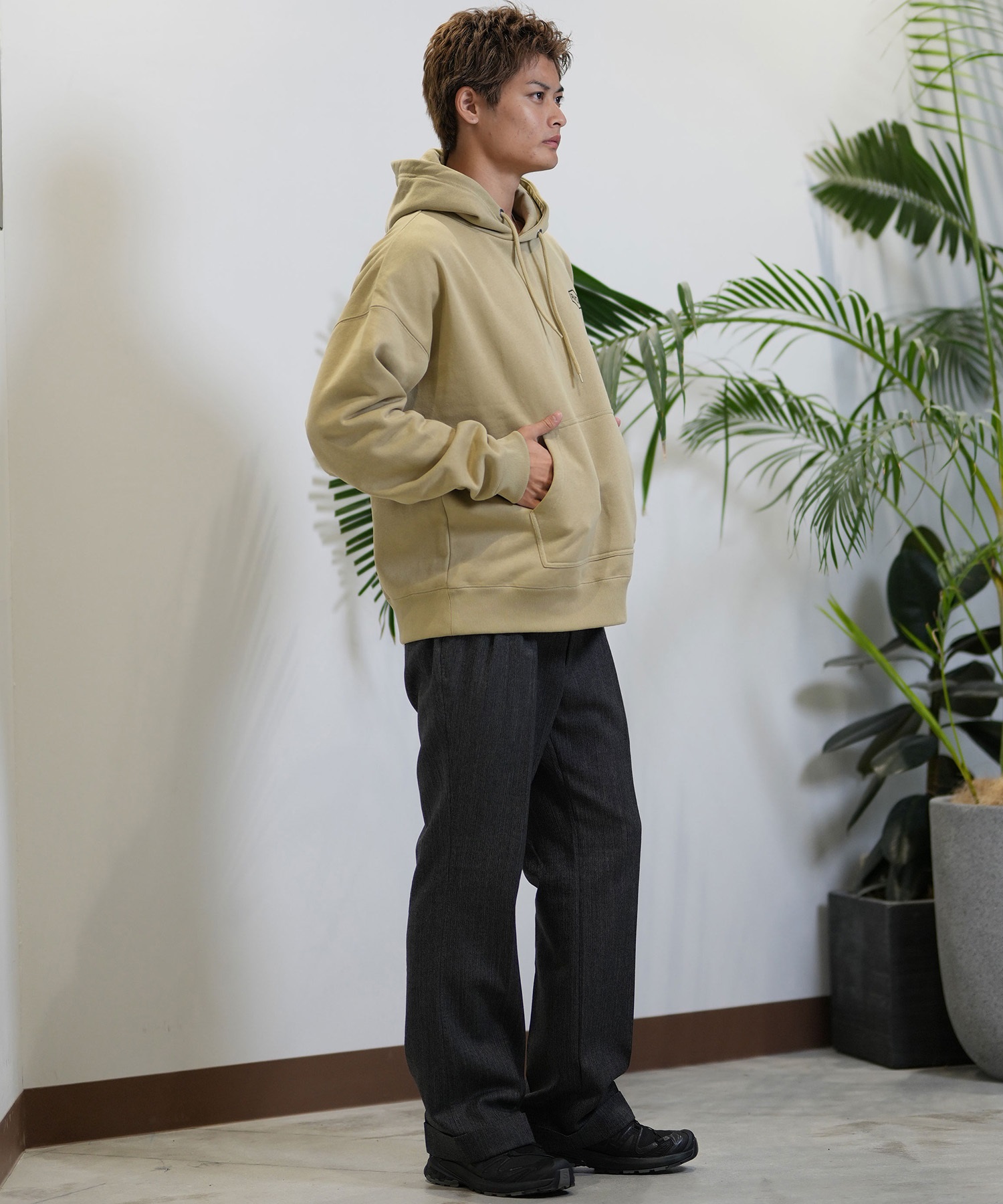 RVCA ルーカ パーカー プルオーバー メンズ バックプリント ペイズリー柄 裏起毛 BE042-P06 ムラサキスポーツ限定(KHA-S)
