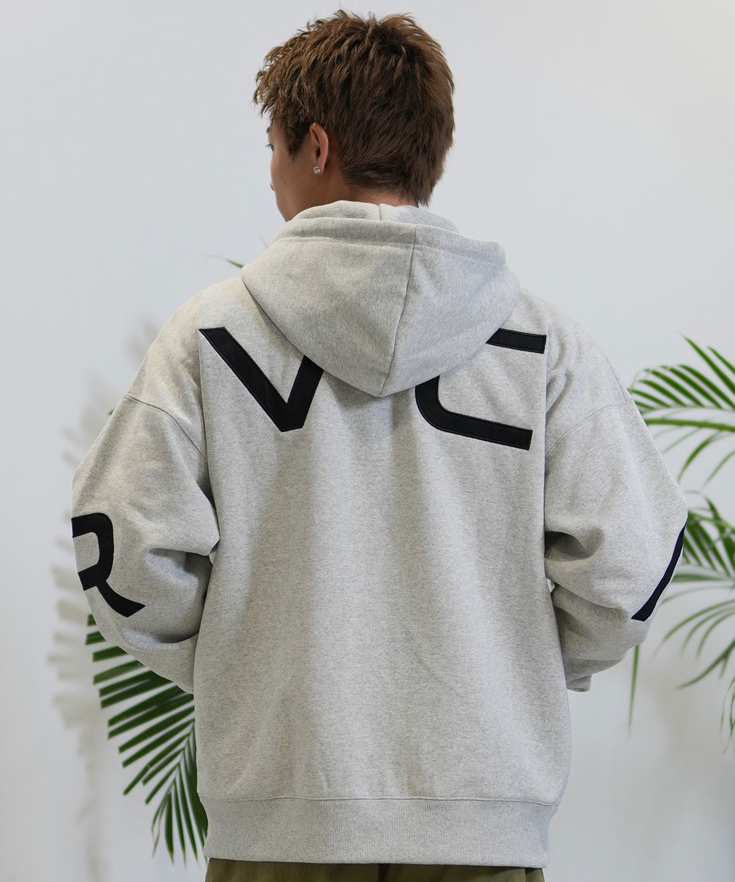 RVCA ルーカ パーカー ジップアップ メンズ ビッグロゴ バックプリント ルーズシルエット BE042-044(HGR-S)