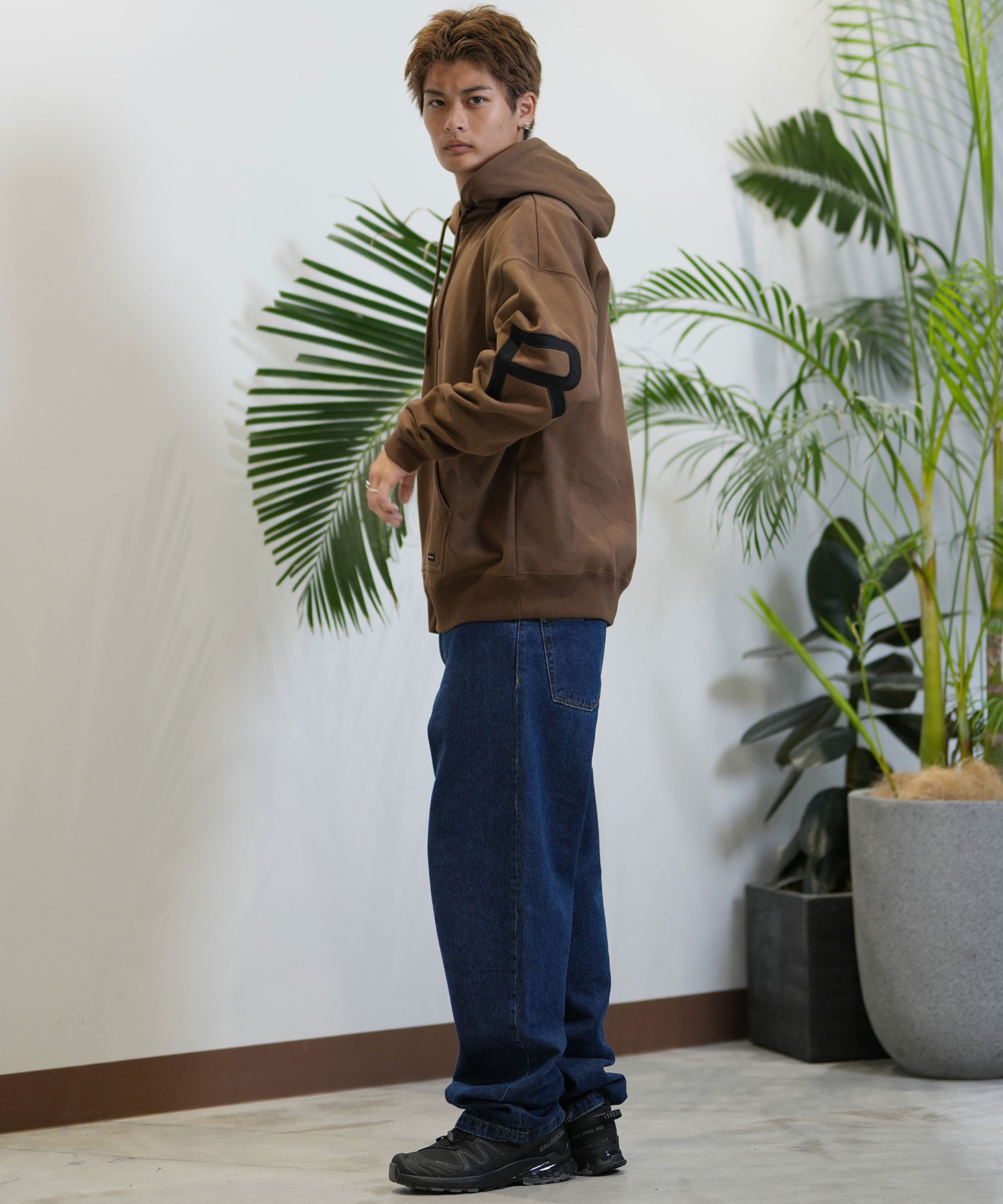 RVCA ルーカ パーカー ジップアップ メンズ ビッグロゴ バックプリント ルーズシルエット BE042-044(HGR-S)