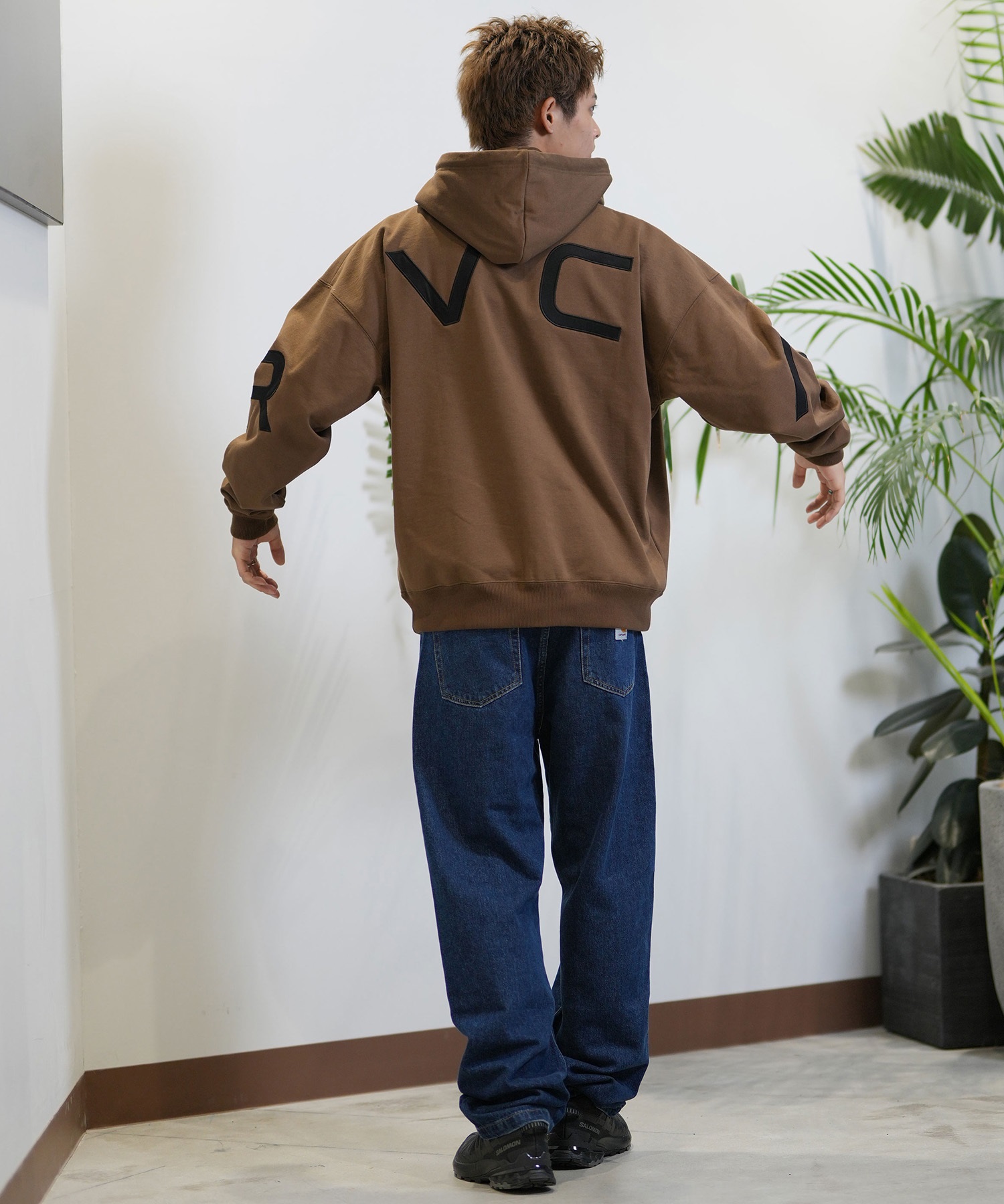RVCA ルーカ パーカー ジップアップ メンズ ビッグロゴ バックプリント ルーズシルエット BE042-044(HGR-S)