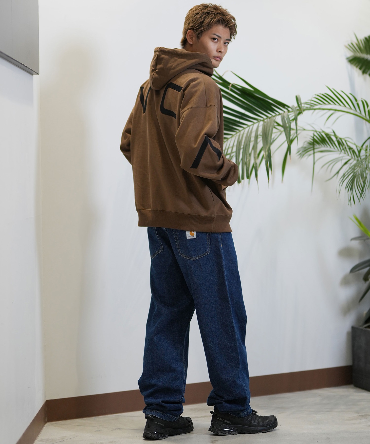 RVCA ルーカ パーカー ジップアップ メンズ ビッグロゴ バックプリント ルーズシルエット BE042-044(HGR-S)