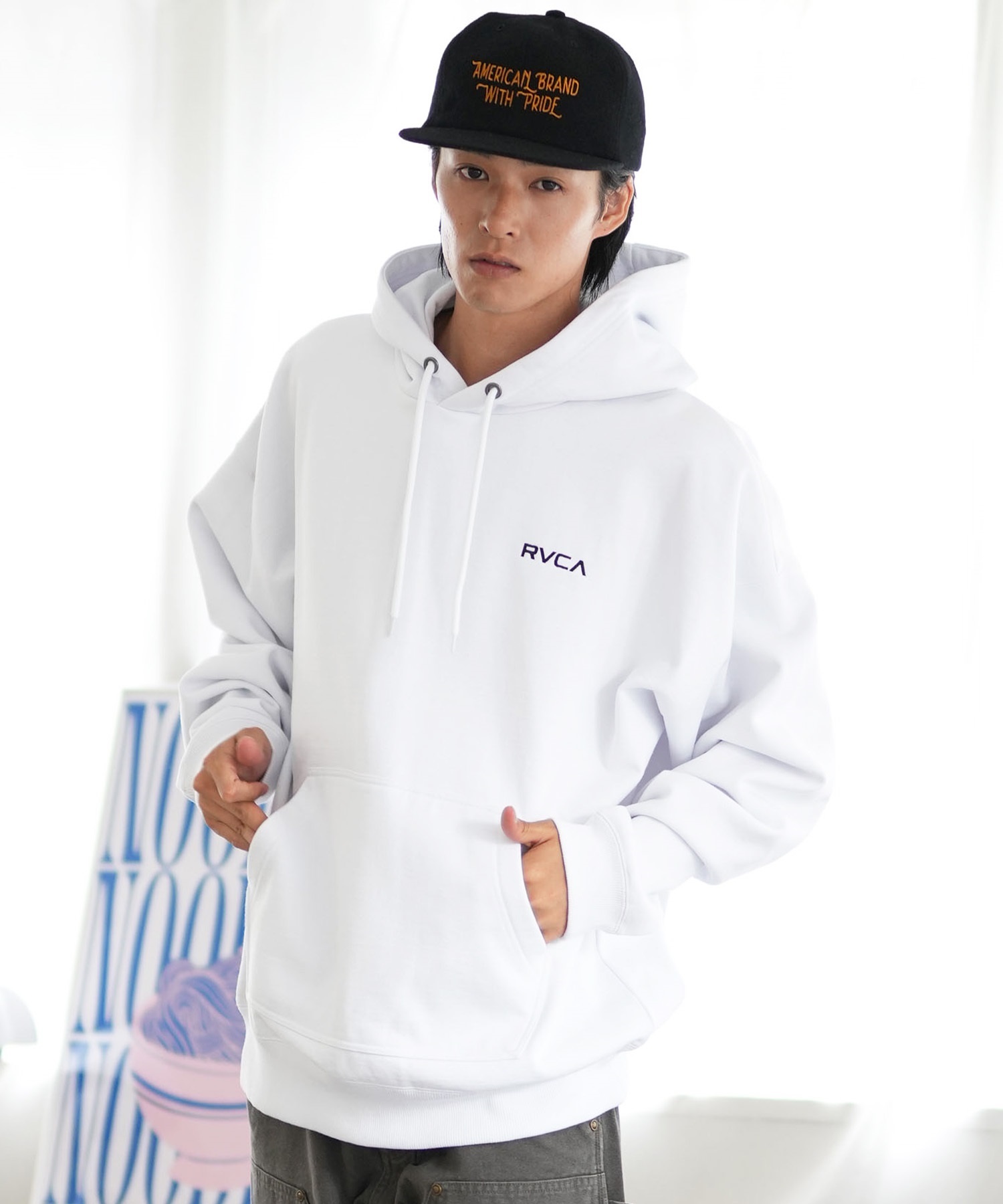 未使用　RVCA ルーカ　長袖プルオーバー　パーカー　サイズL 裏起毛 RVCA/ルーカ メンズ パーカー FAKE RVCA HD 2024 FALL＆WINTER
