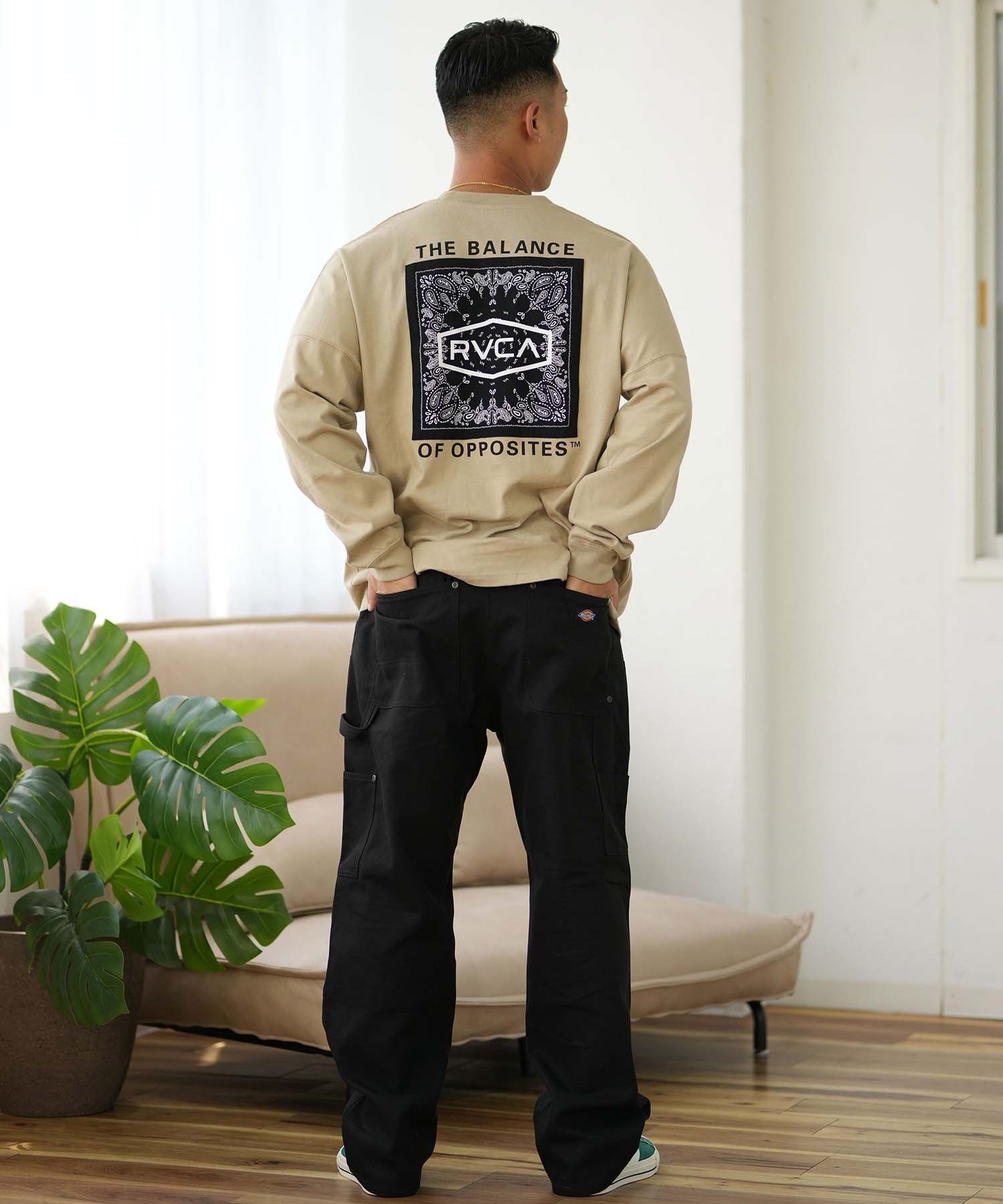 RVCA ルーカ 長袖 Tシャツ メンズ ロンT バックプリント