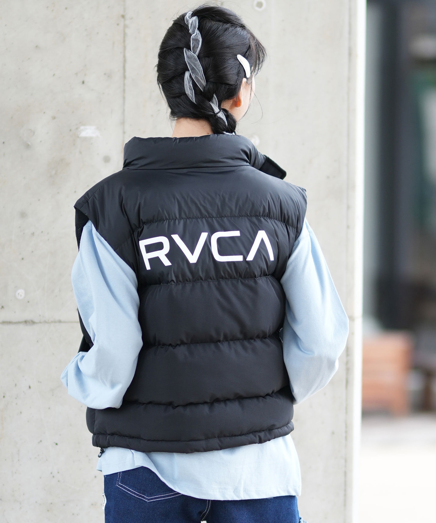 RVCA ルーカ ベスト レディース 中綿 スタンドネック バック