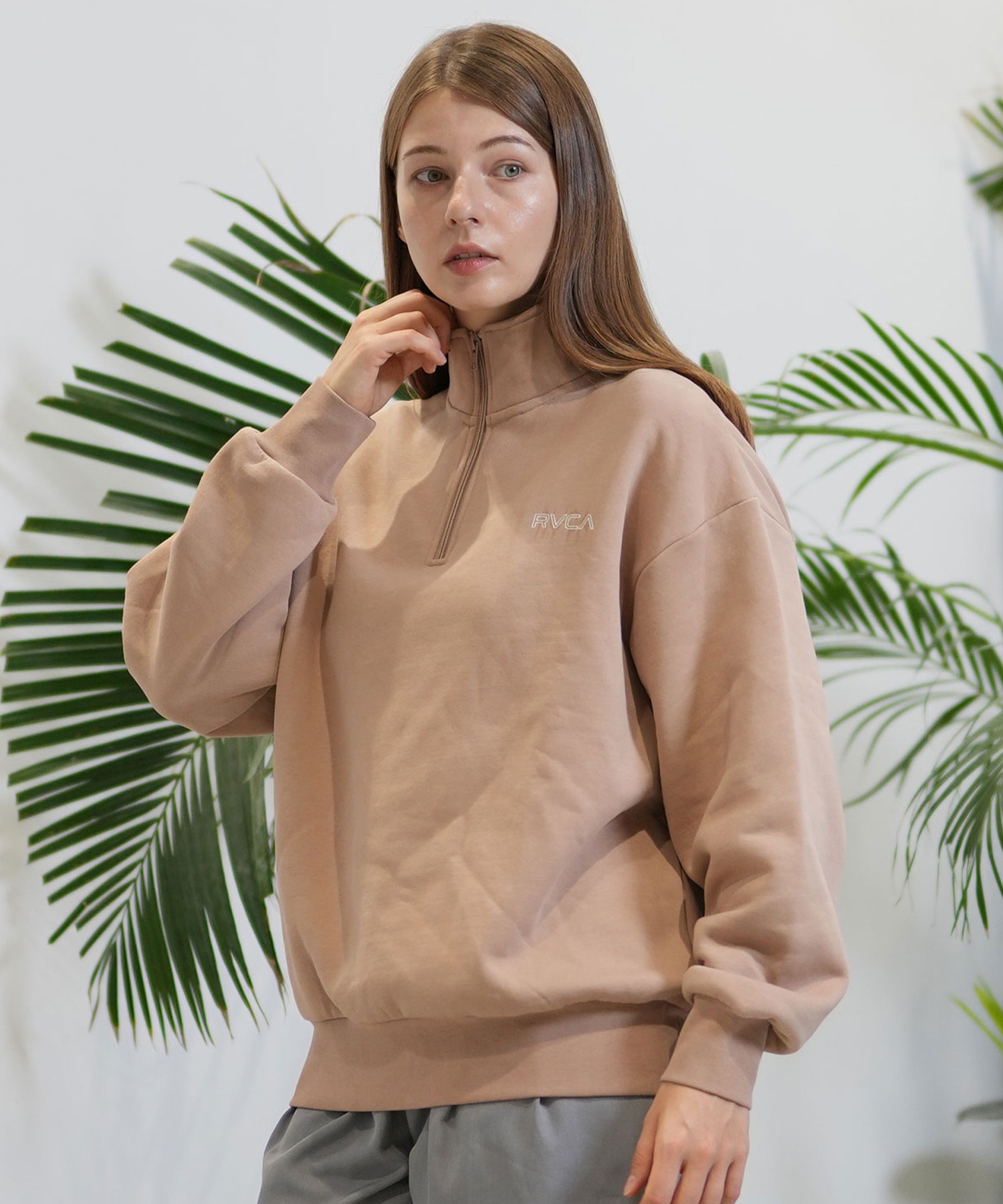 RVCA ルーカ トレーナー ハーフジップ レディース スウェット