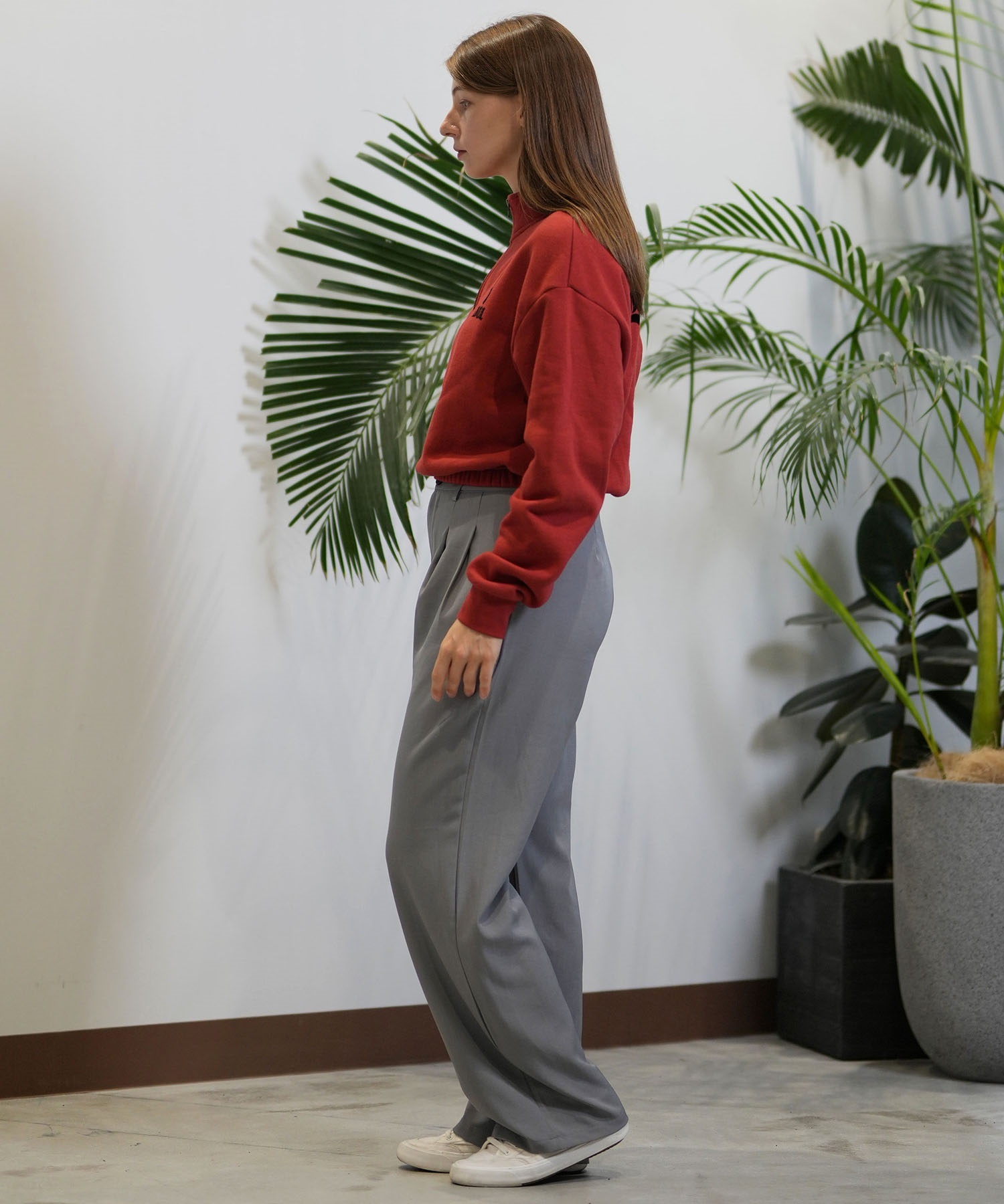 RVCA ルーカ ハーフジップ トレーナー レディース 蝶 ロゴ